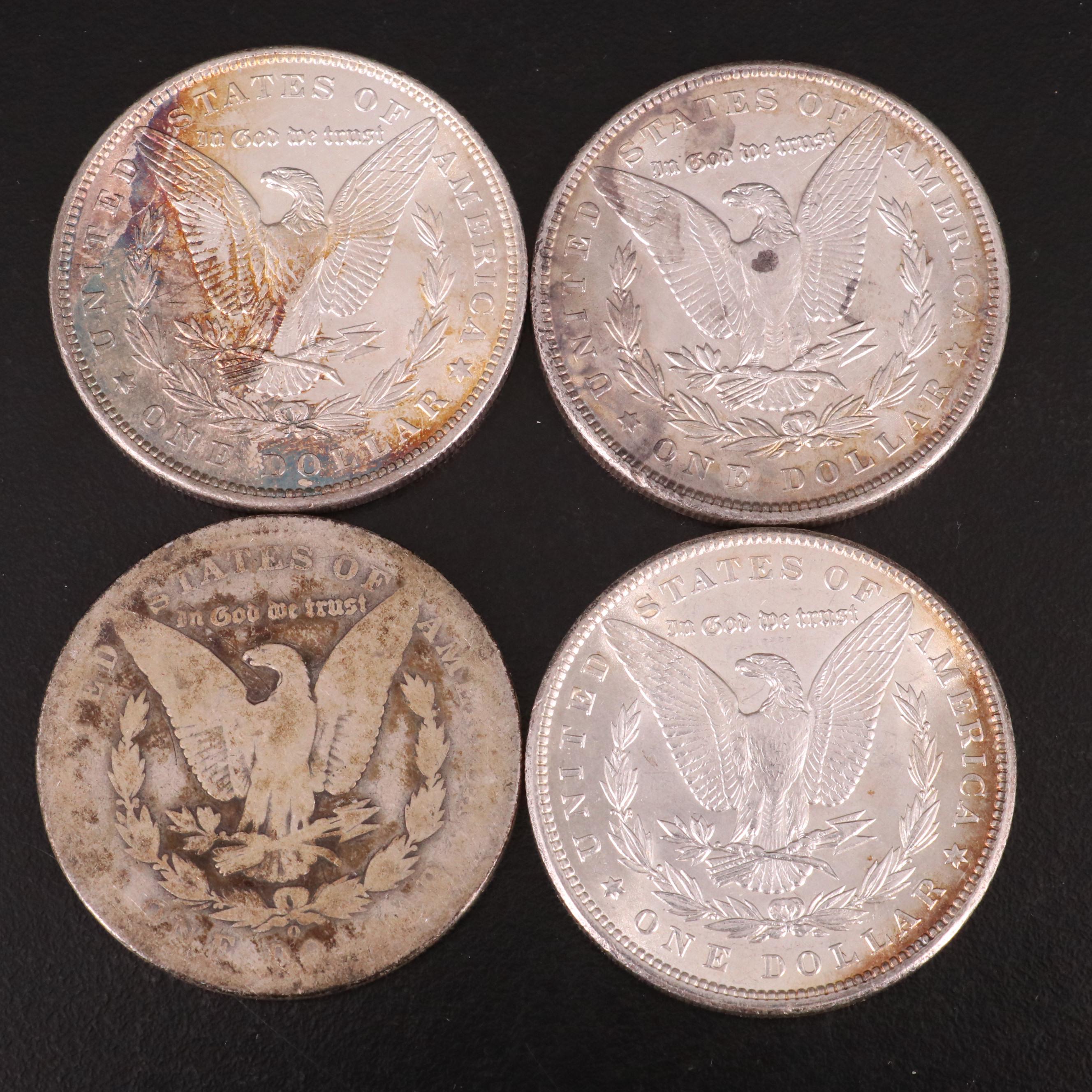 Ten Morgan Silver Dollars and One Peace Silver Dollar