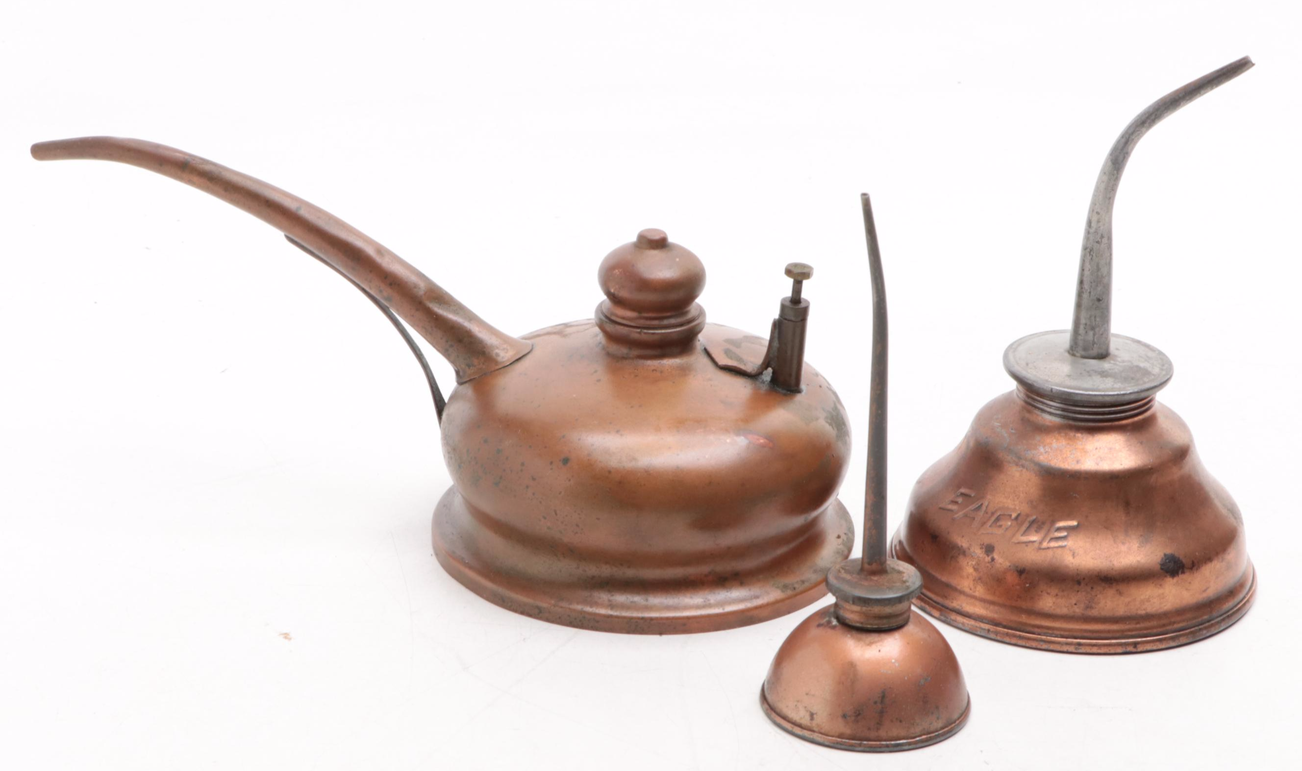 Eagle with Other Metal Oil Cans, Early to Mid-20th Century