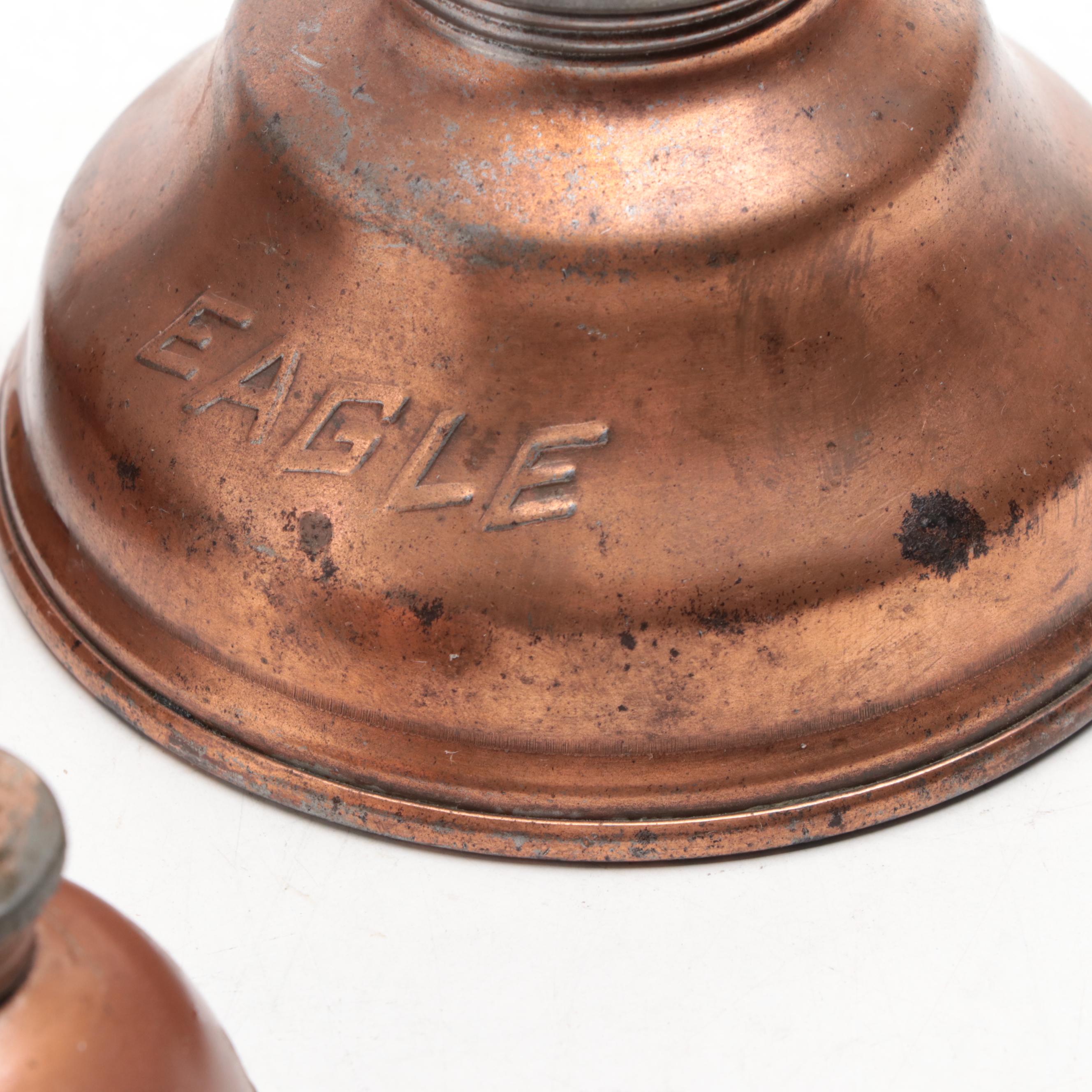 Eagle with Other Metal Oil Cans, Early to Mid-20th Century