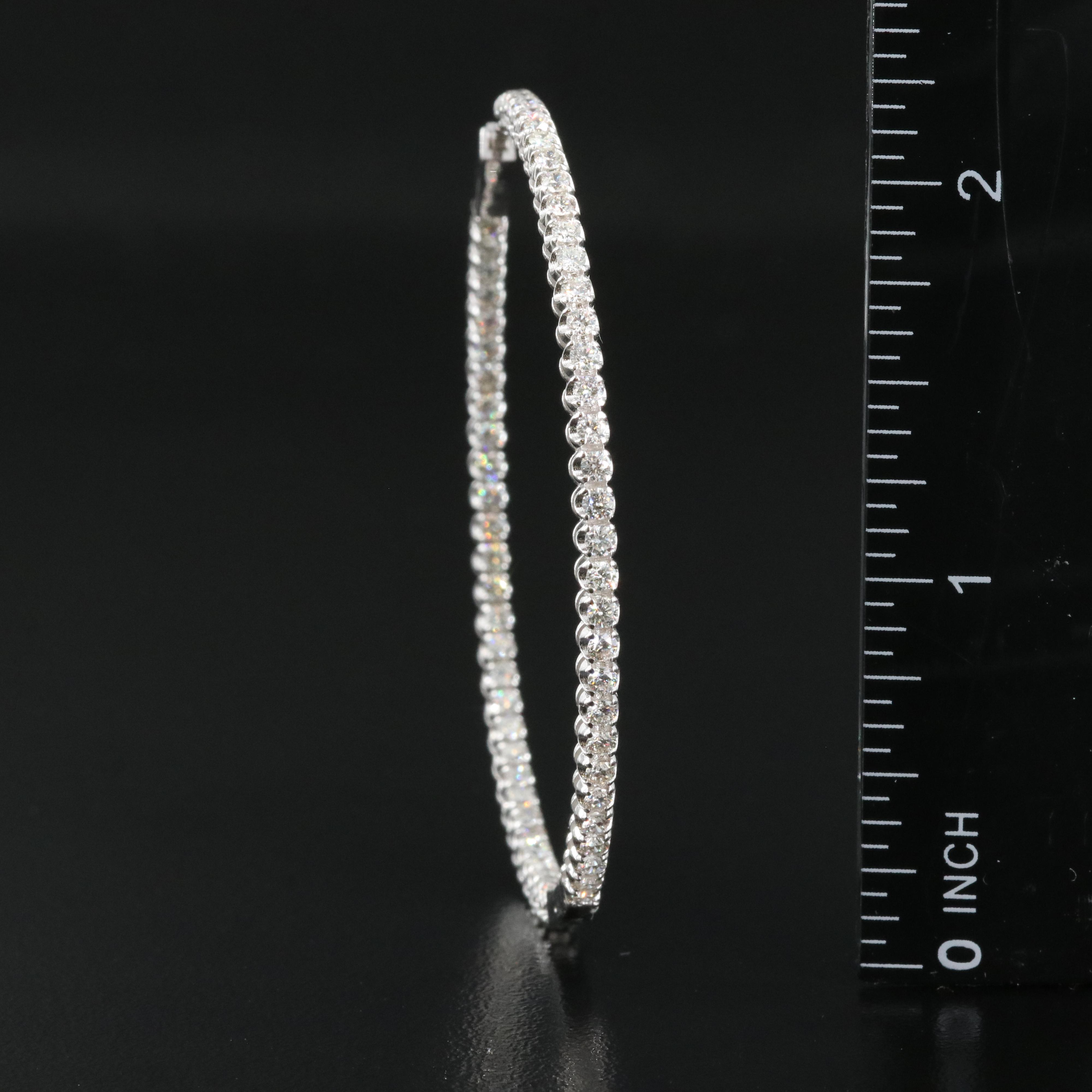 14K 3.02 CTW Diamond Inside-Out Large Hoop Earrings