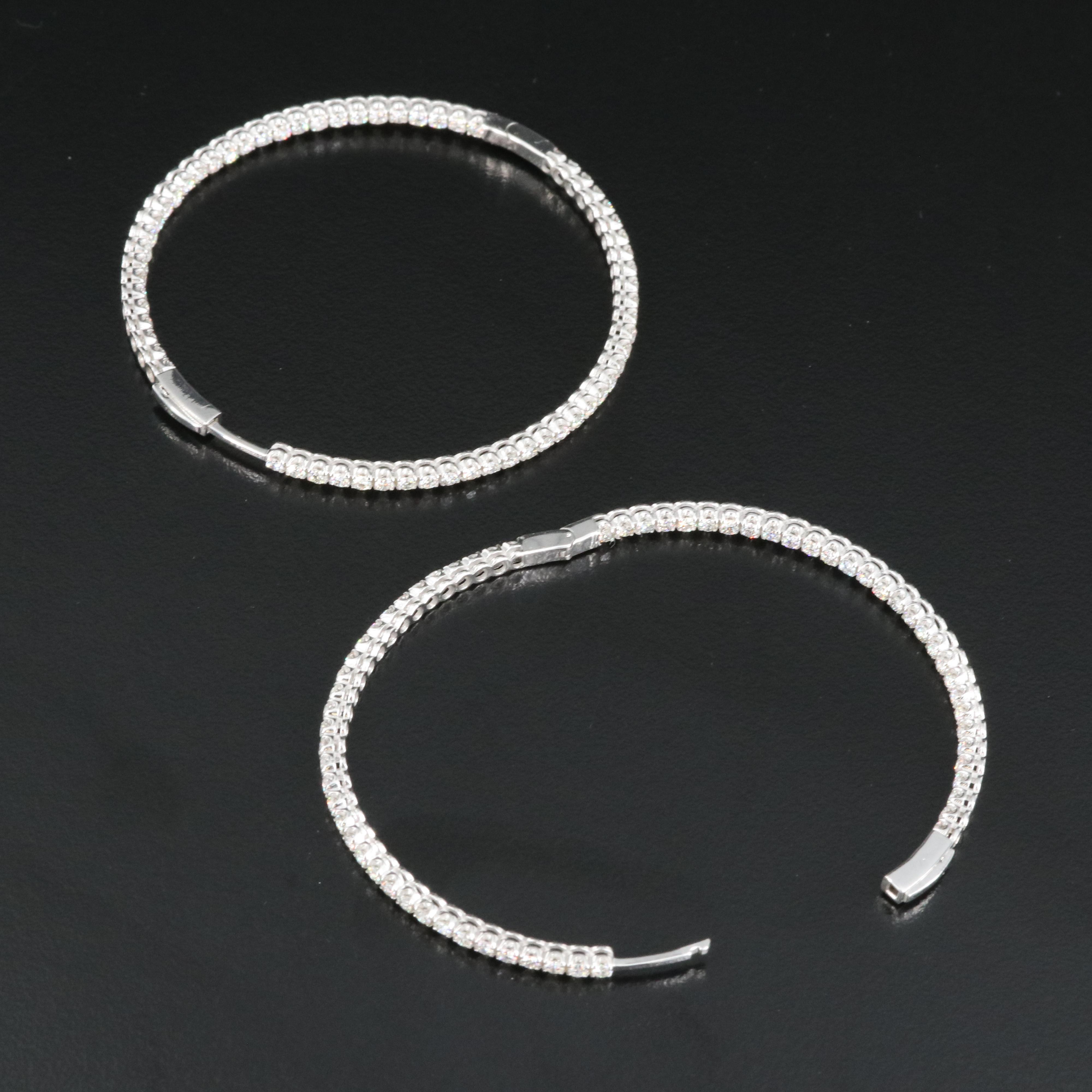 14K 3.02 CTW Diamond Inside-Out Large Hoop Earrings