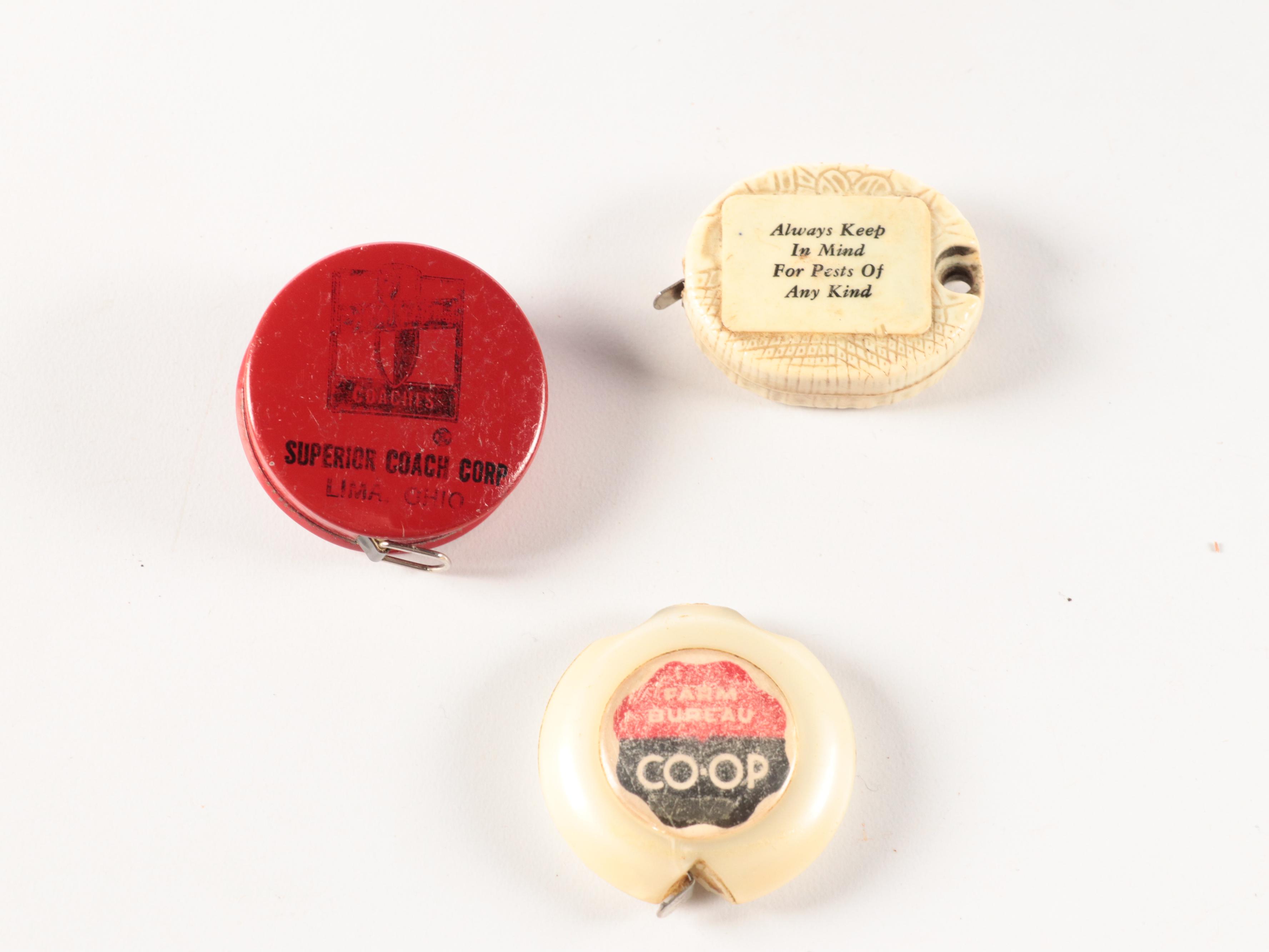 Zippo, Cincinnati Milling Machine Company and Other Advertising Tape Measures