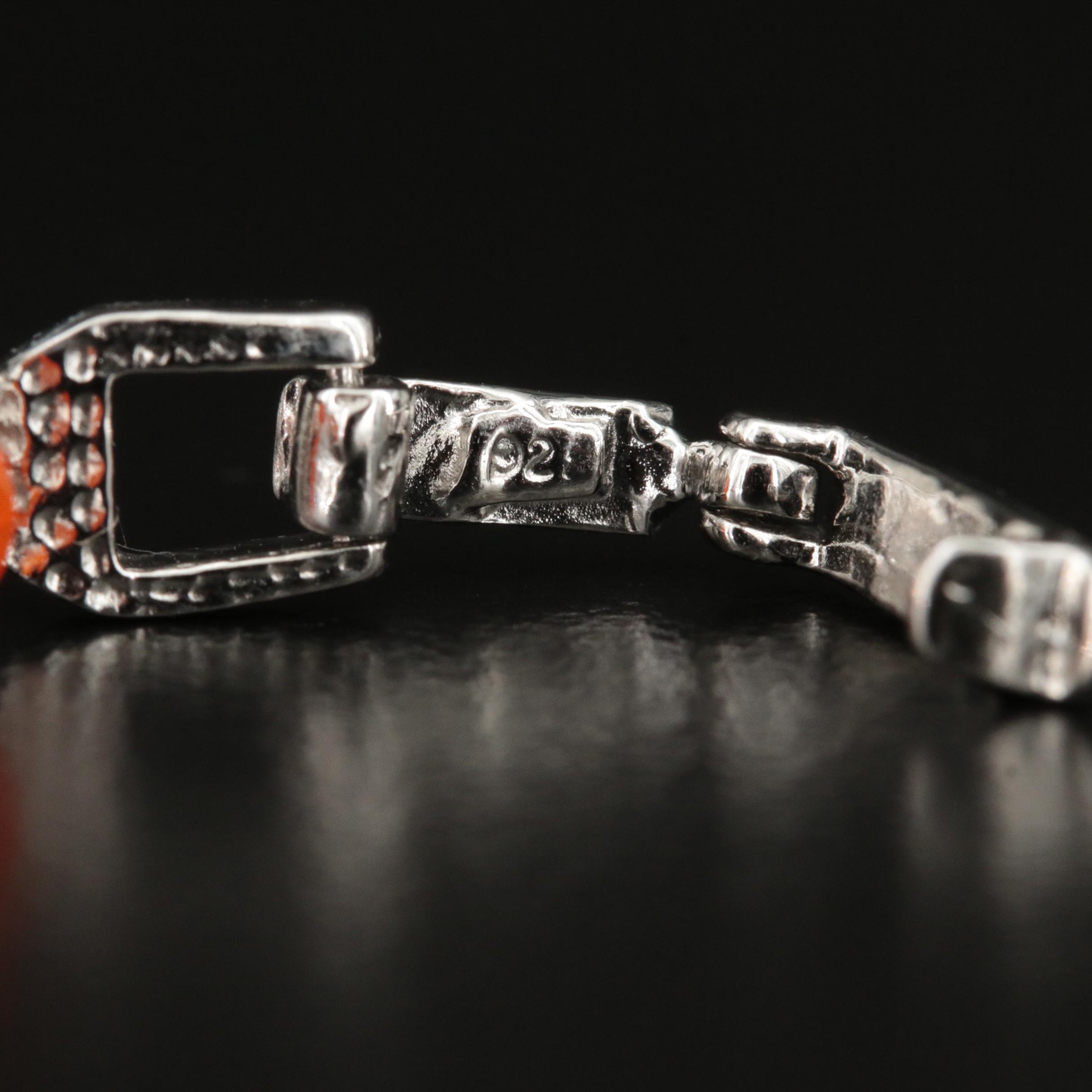 Sterling Fire Opal Bracelet