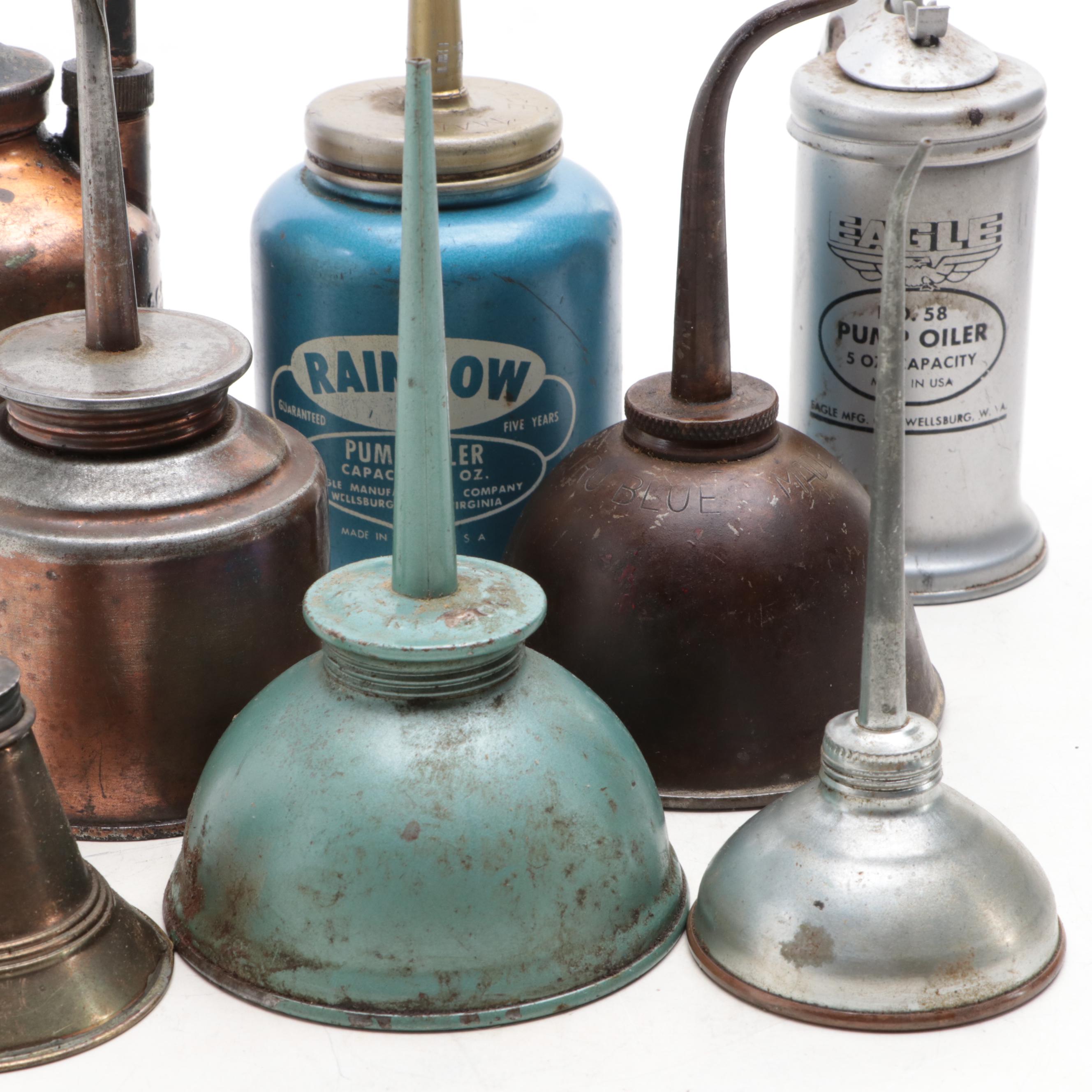 Eagle, Rainbow with Other Metal Oil Cans, Early to Mid-20th Century