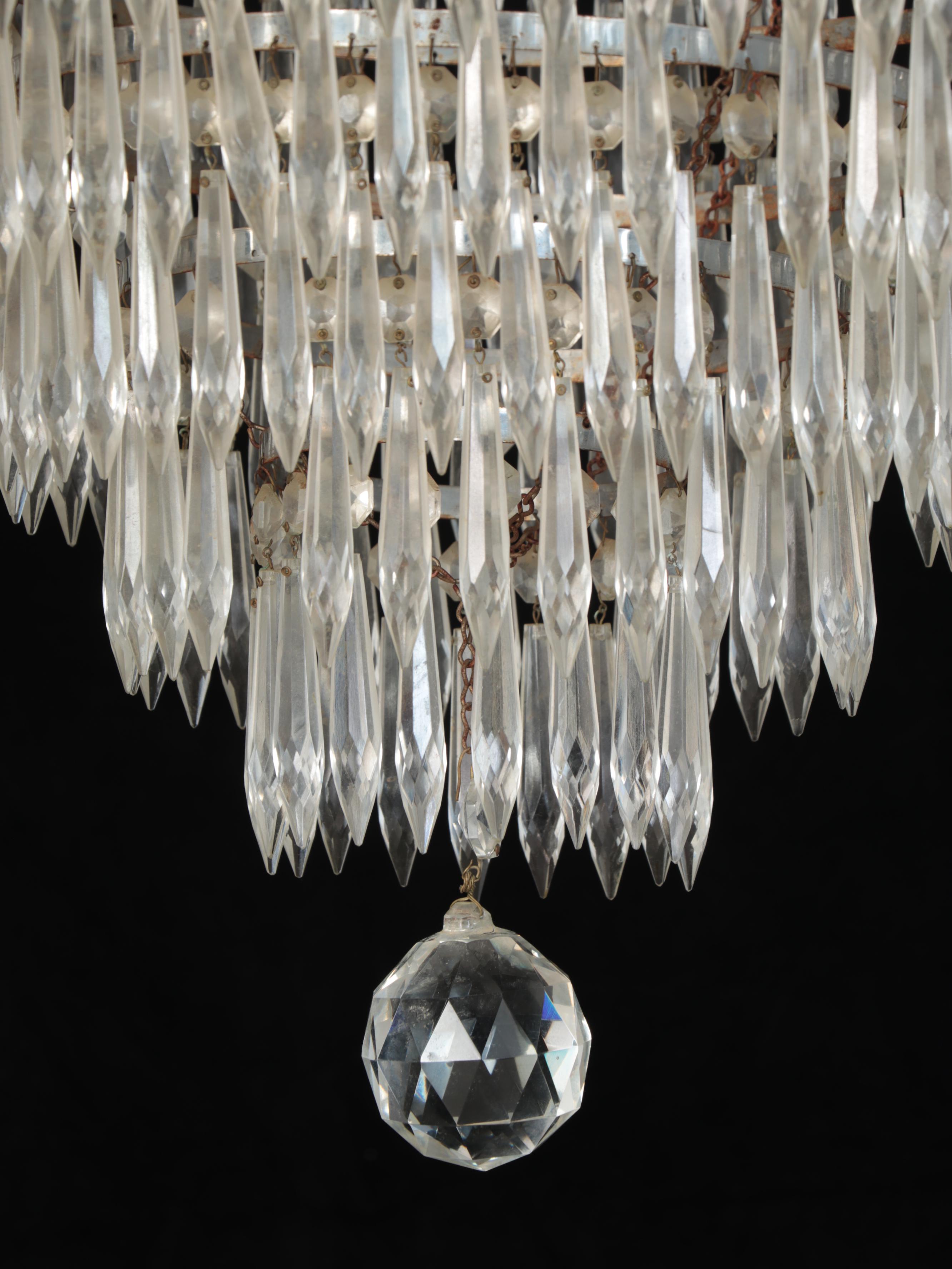 Tiered Crystal and Glass Wedding Cake Pendant Ceiling Light