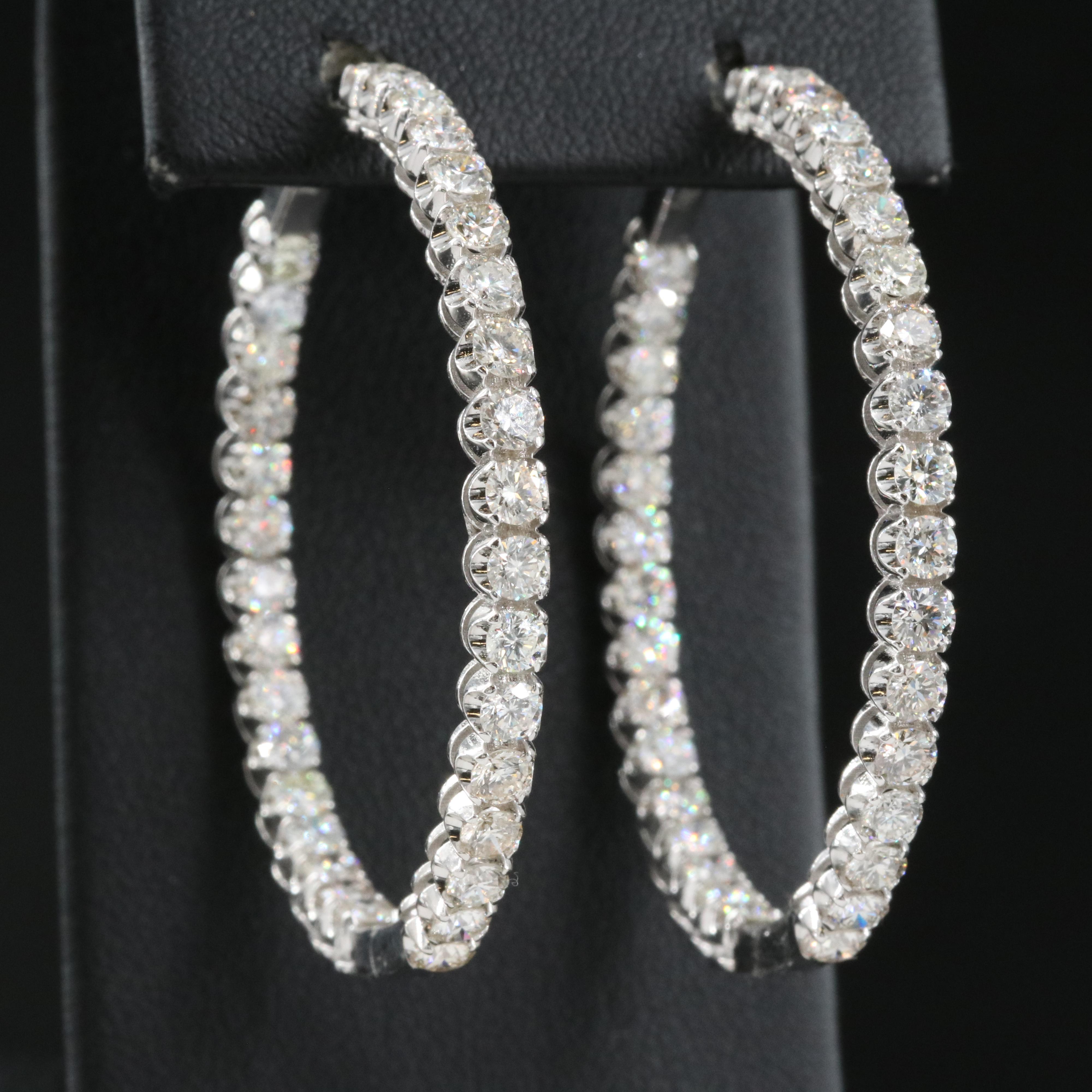 14K 4.96 CTW Diamond Inside-Out Large Hoop Earrings