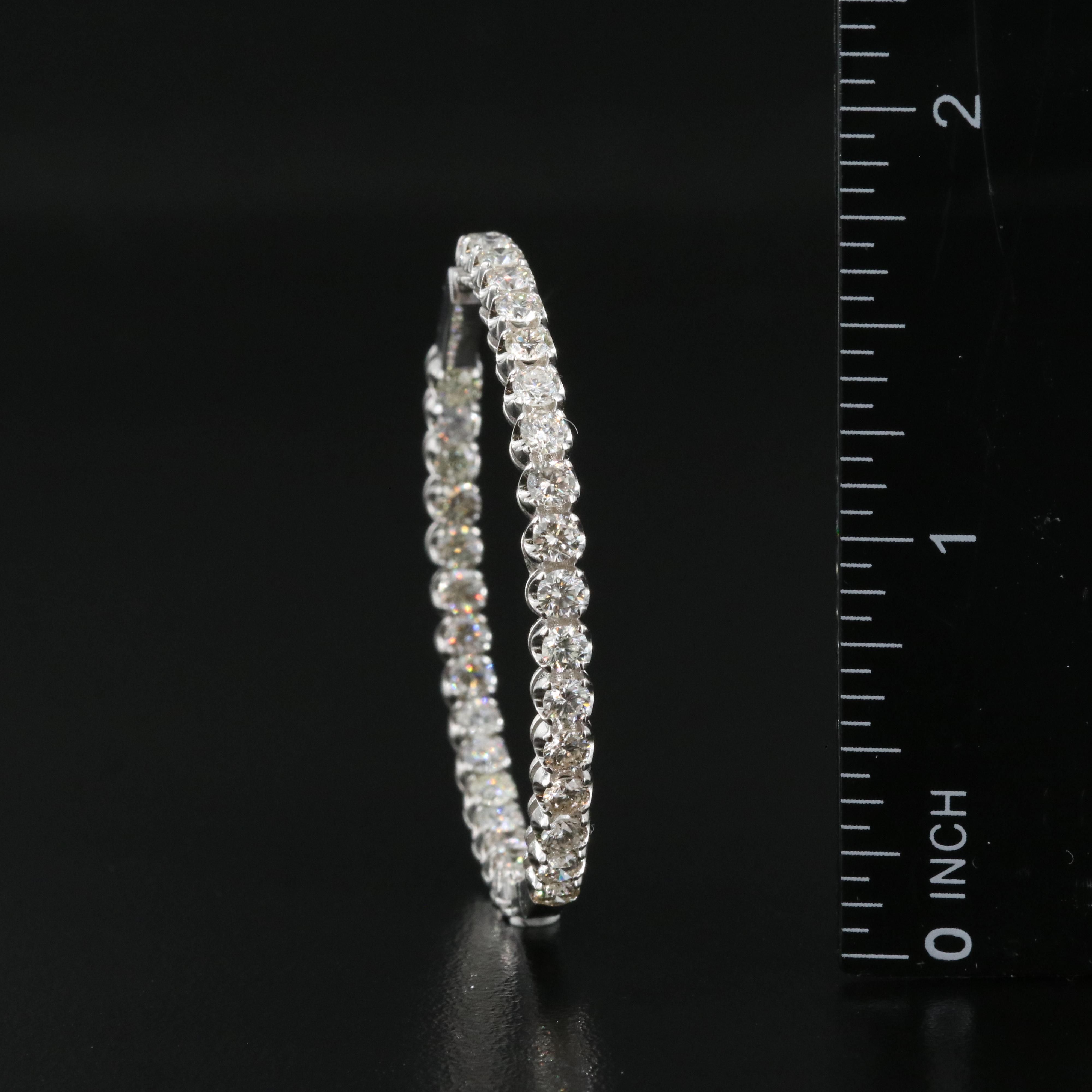 14K 4.96 CTW Diamond Inside-Out Large Hoop Earrings