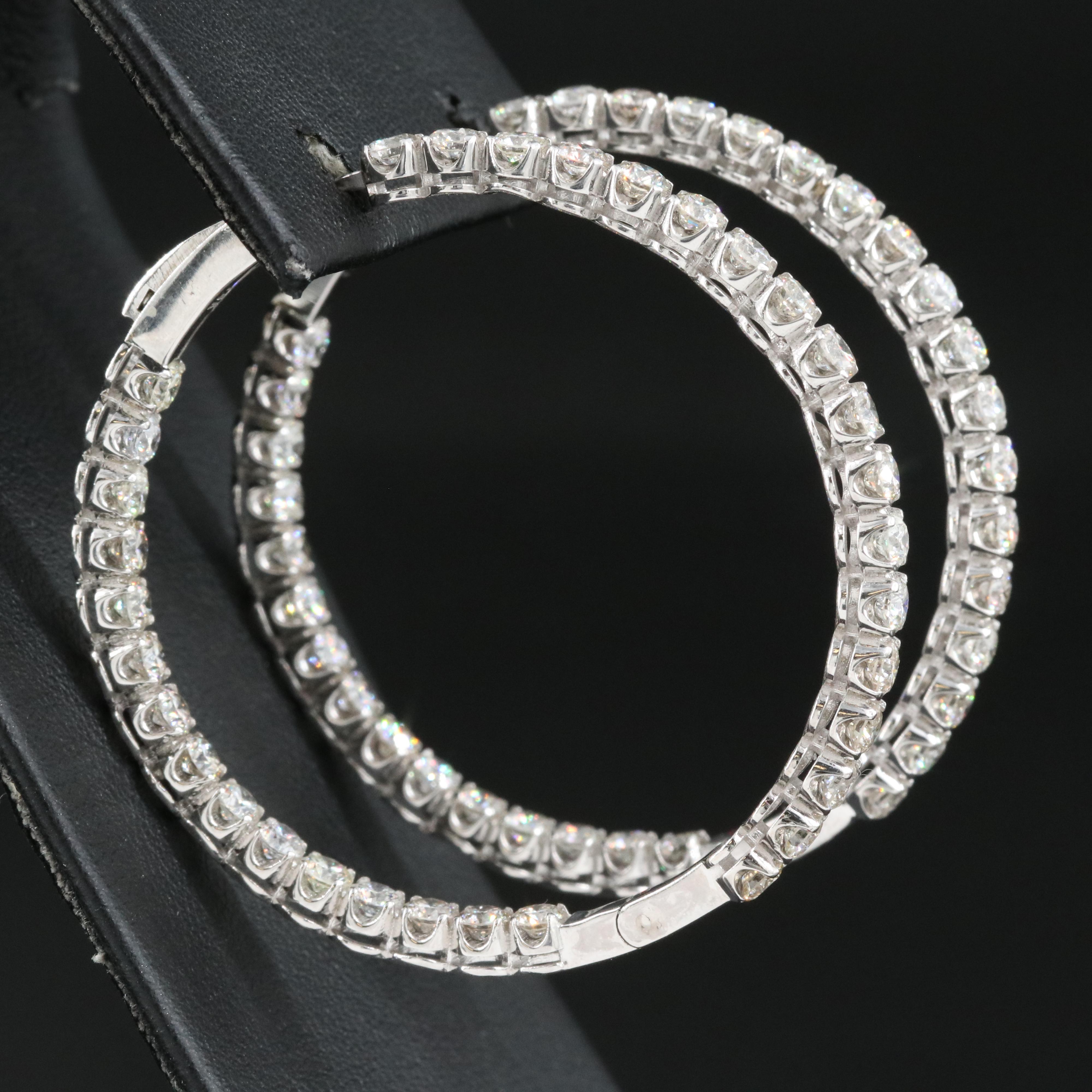 14K 4.96 CTW Diamond Inside-Out Large Hoop Earrings