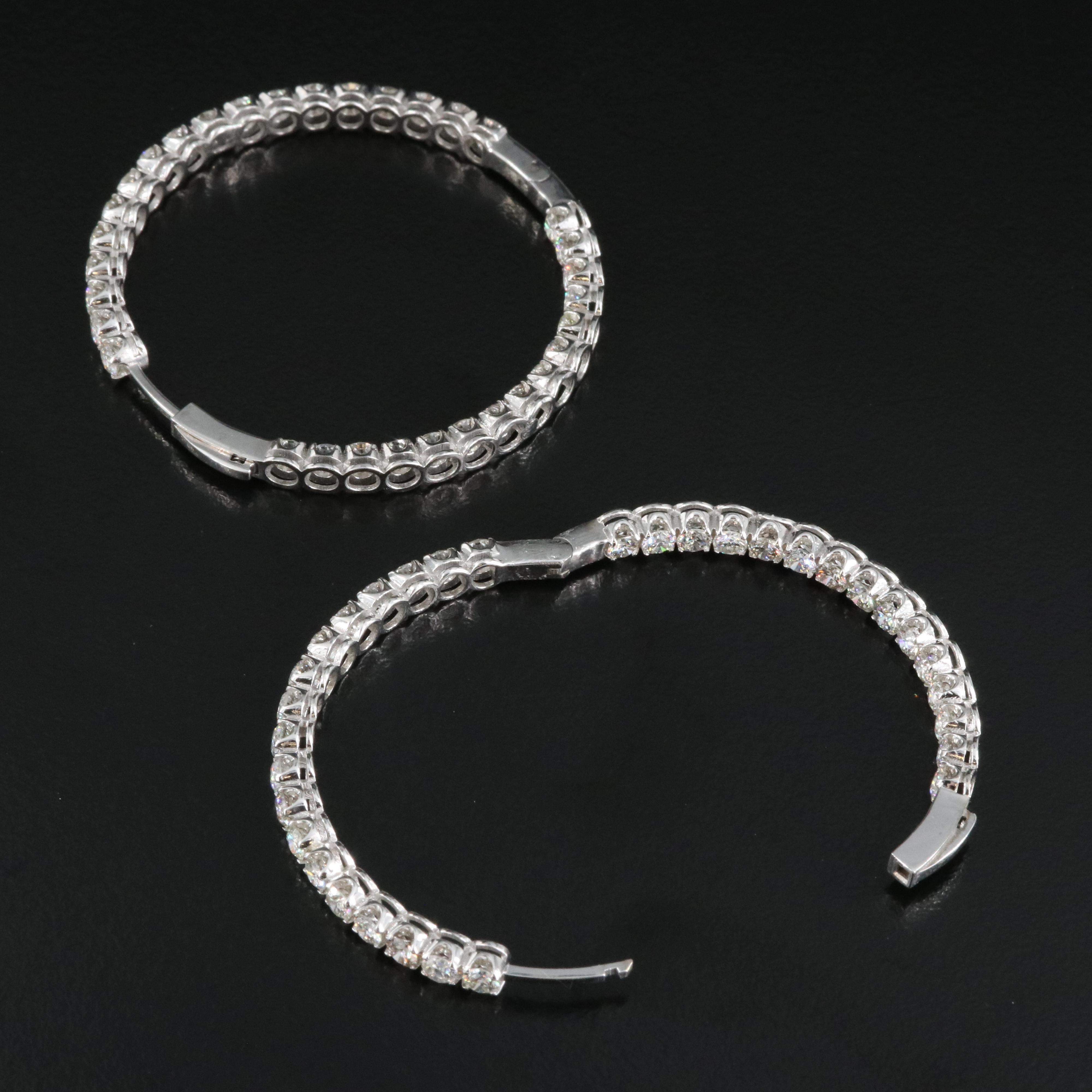 14K 4.96 CTW Diamond Inside-Out Large Hoop Earrings