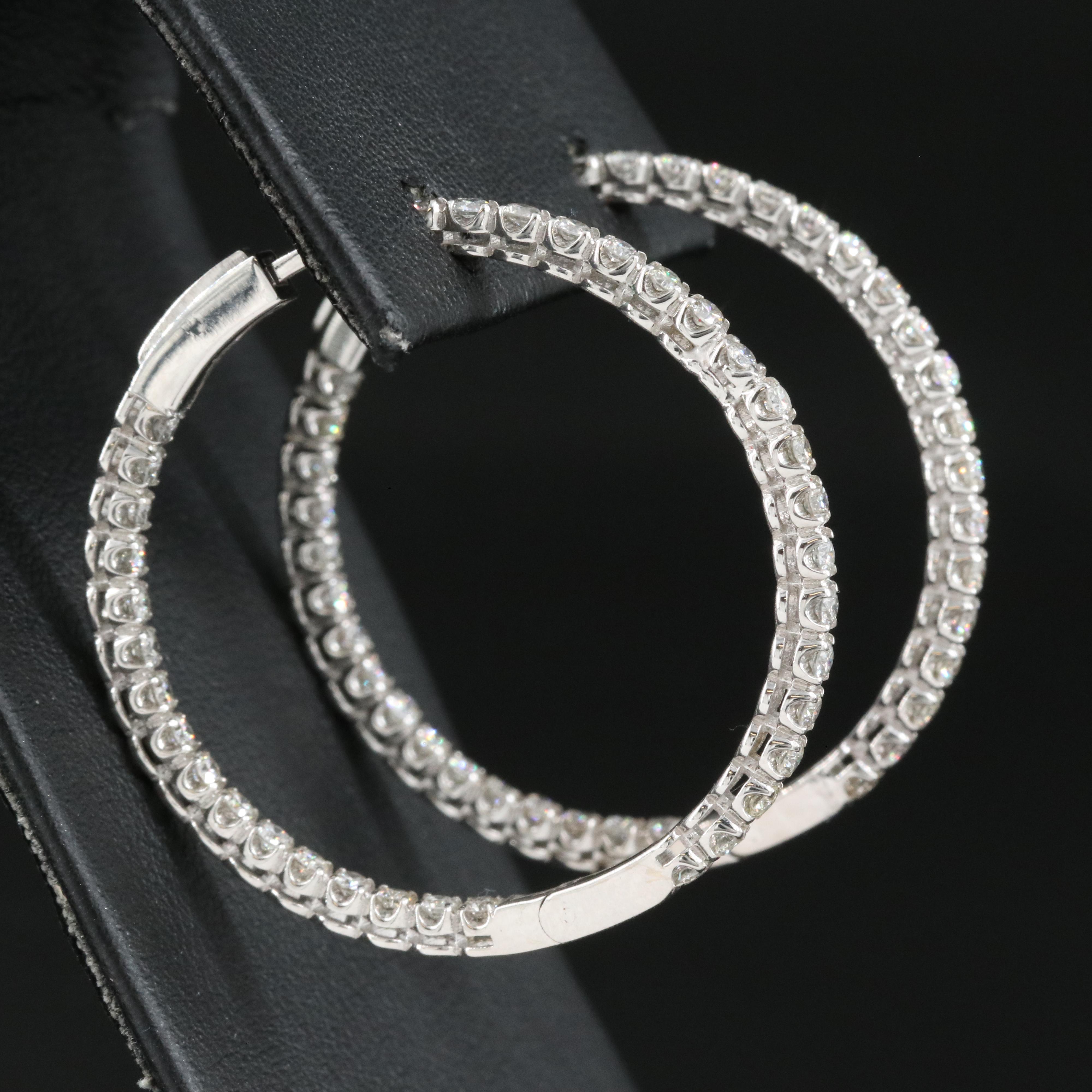 14K 2.02 CTW Diamond Inside-Out Hoop Earrings