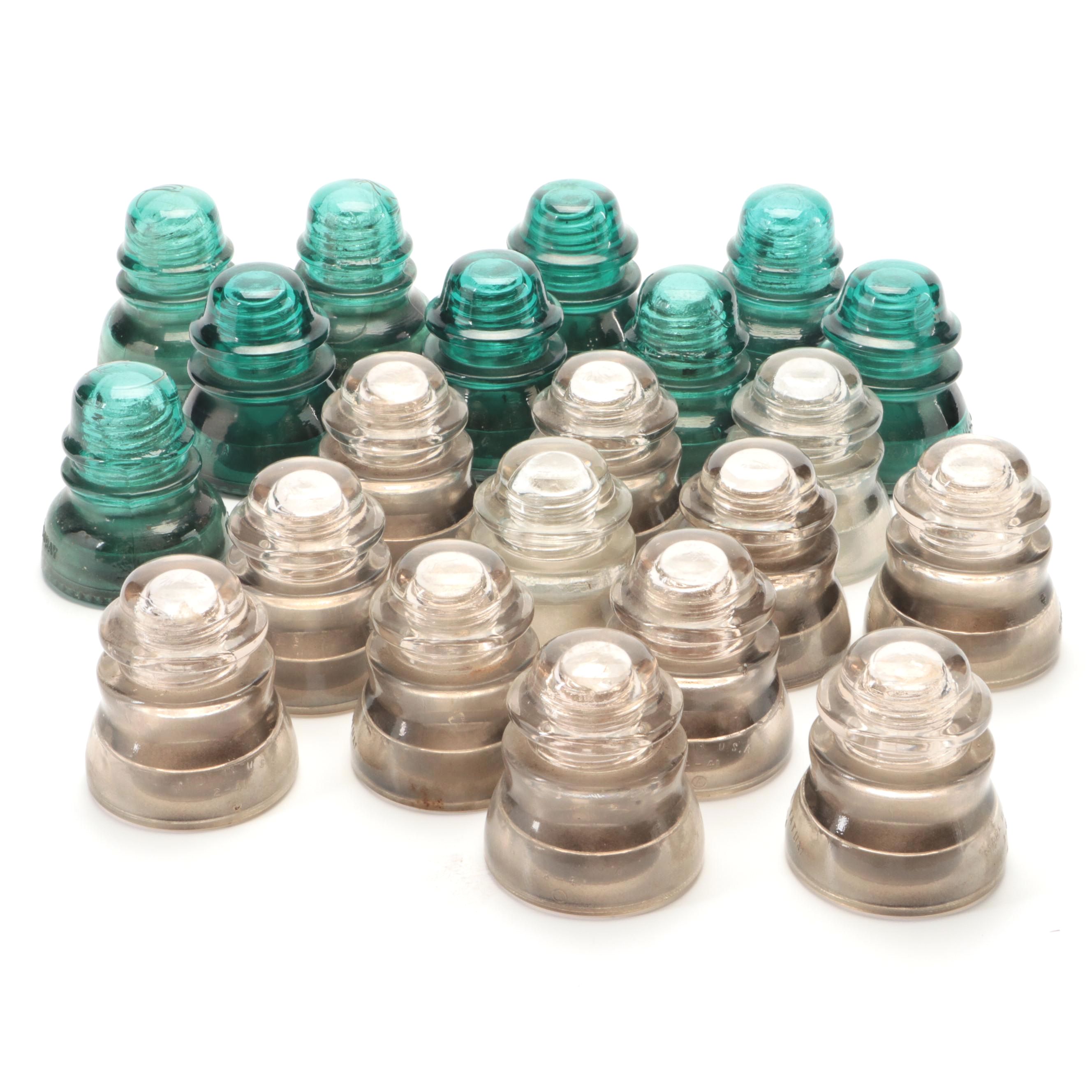 Hemingray Number 40 and 26 Glass Insulators
