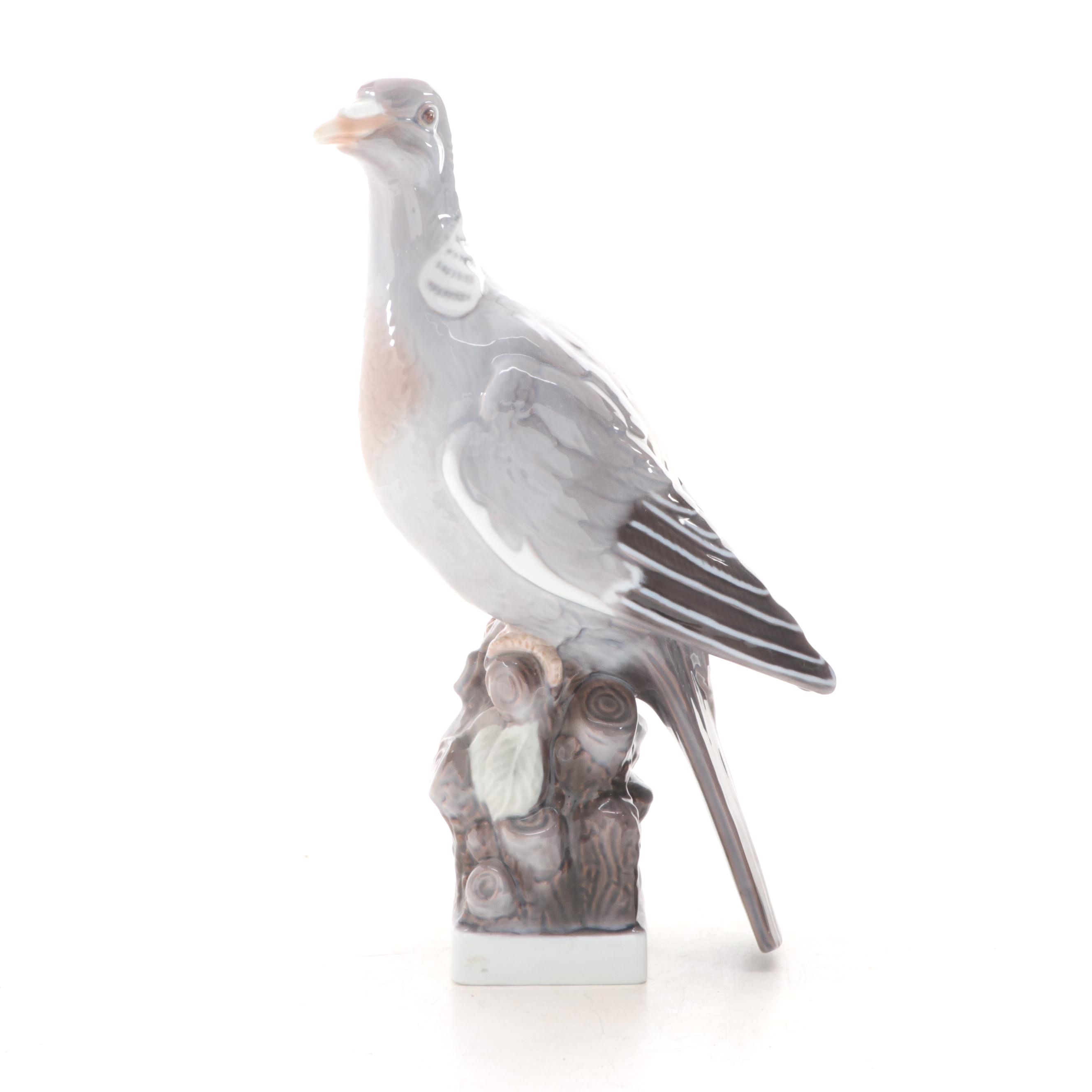 Lyngby Danish Porcelain Figure of a Wood-Pigeon
