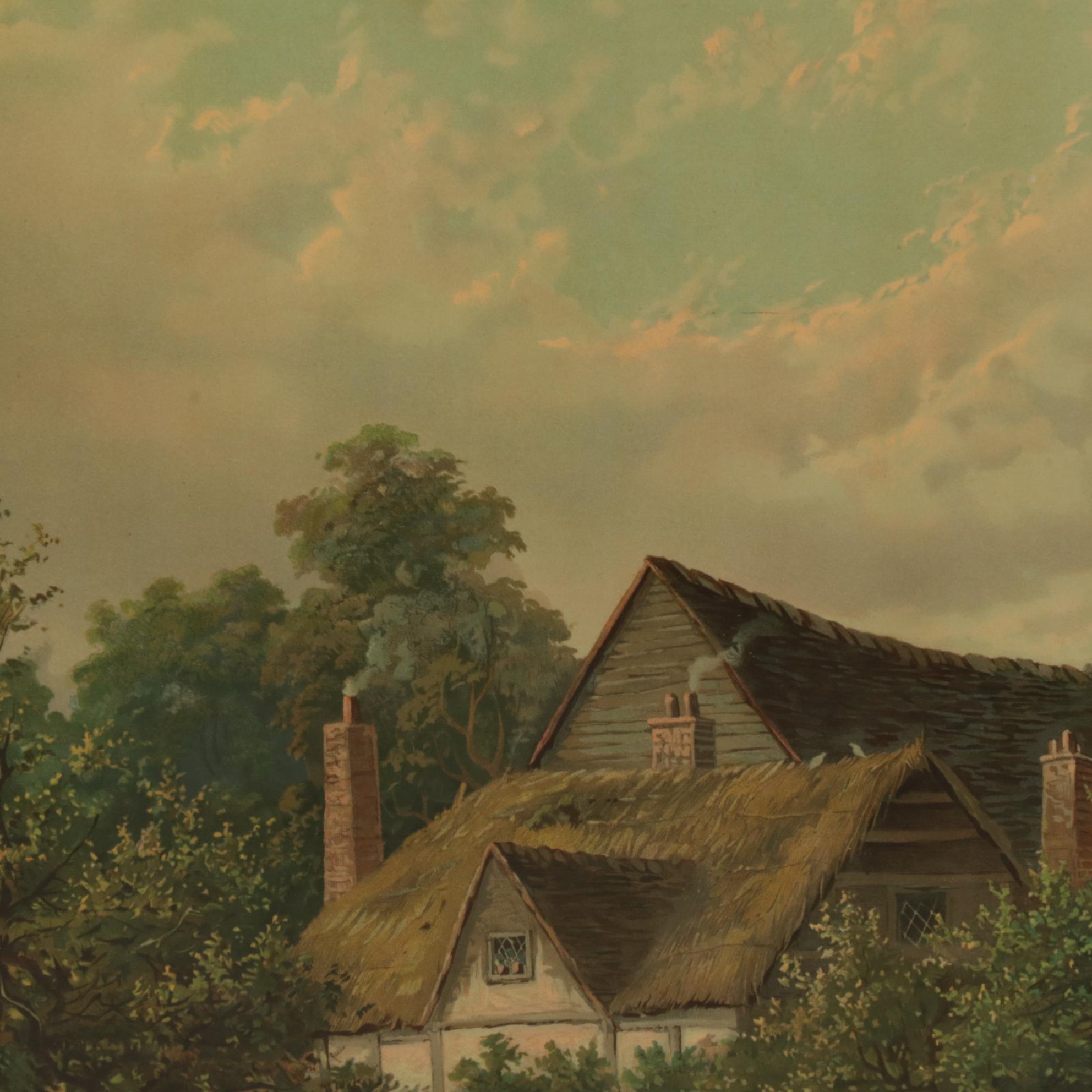 Landscape Color Lithograph, Early 20th Century