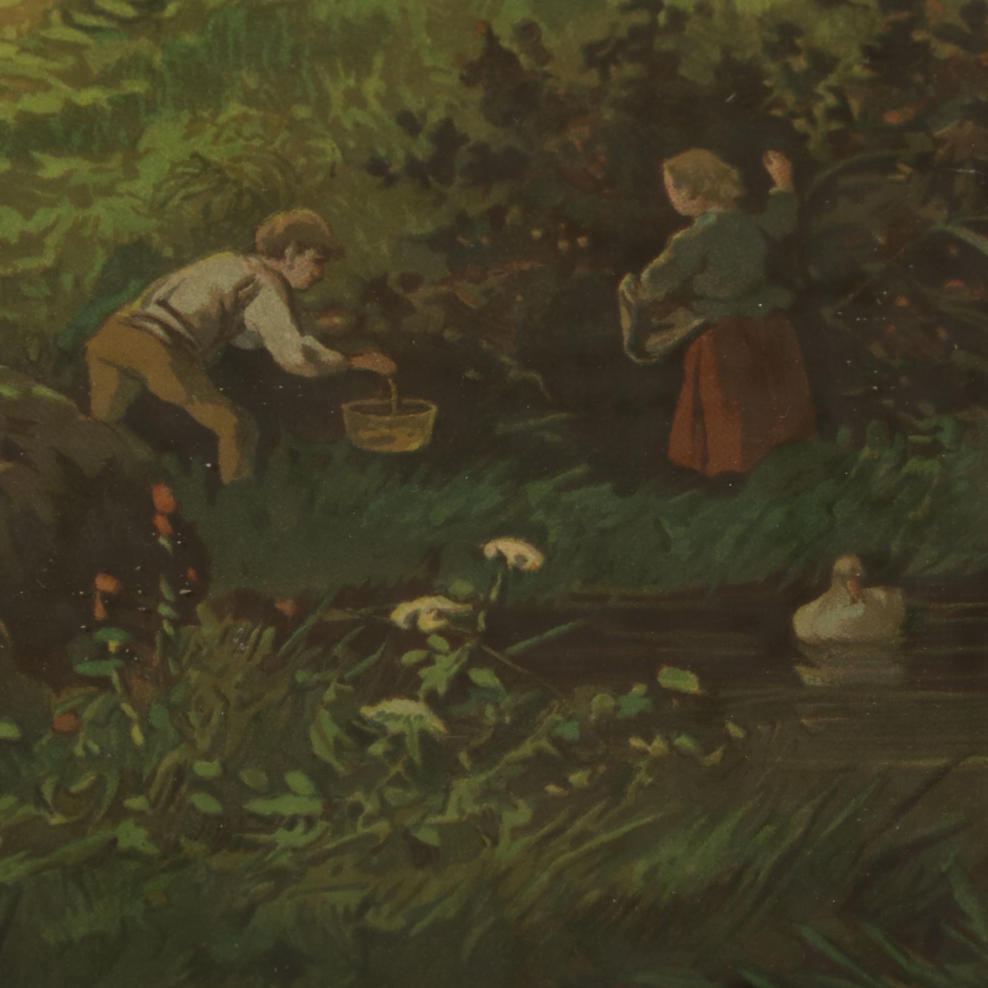 Landscape Color Lithograph, Early 20th Century