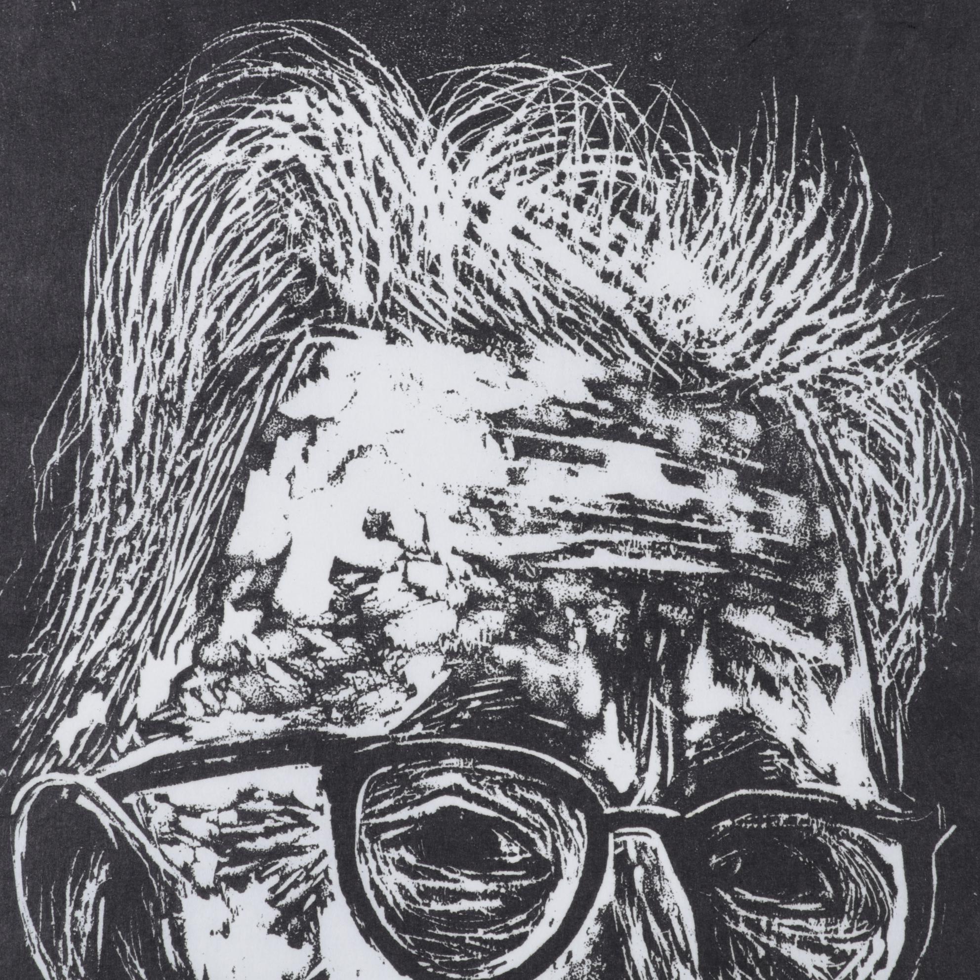 Sidney Chafetz Woodcut "A. J. Muste," 1967