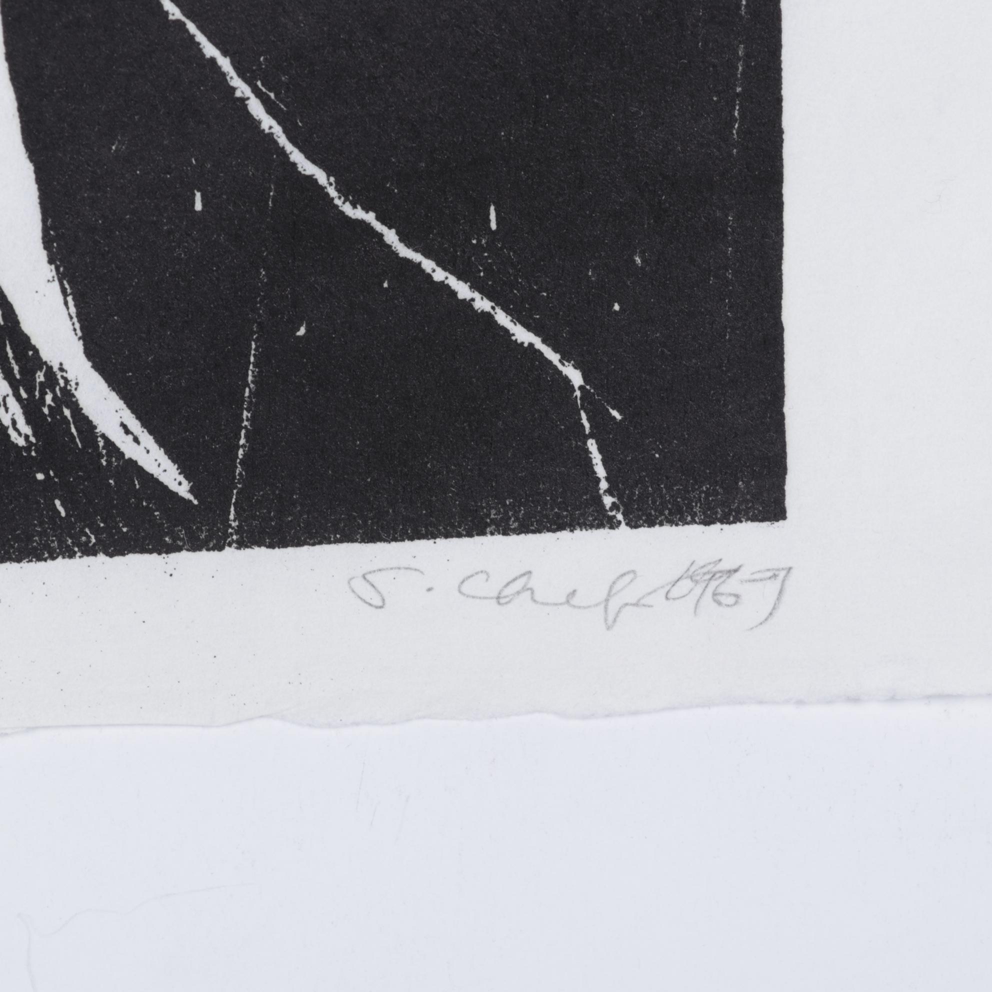 Sidney Chafetz Woodcut "A. J. Muste," 1967