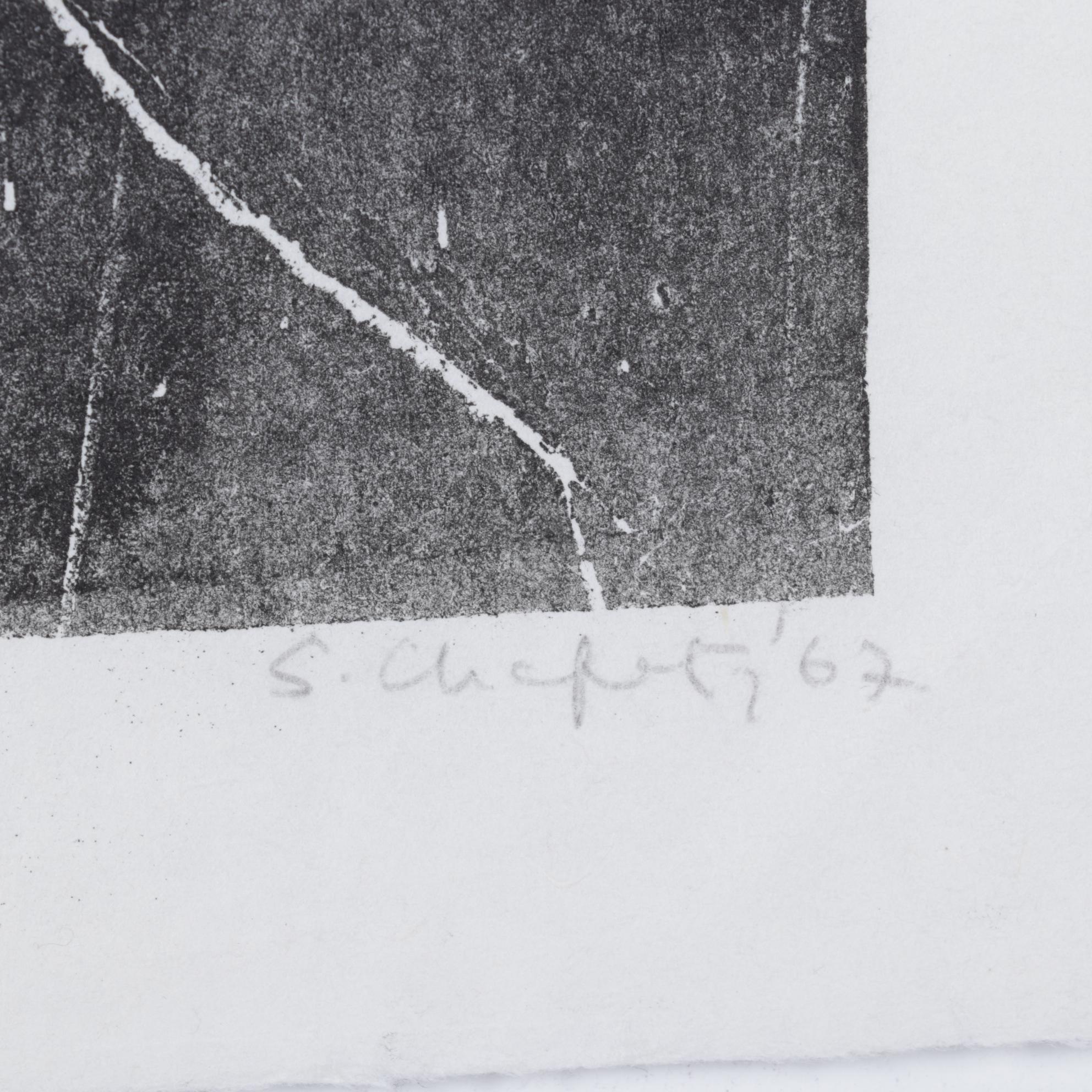 Sidney Chafetz Woodcut "A. J. Muste," 1967