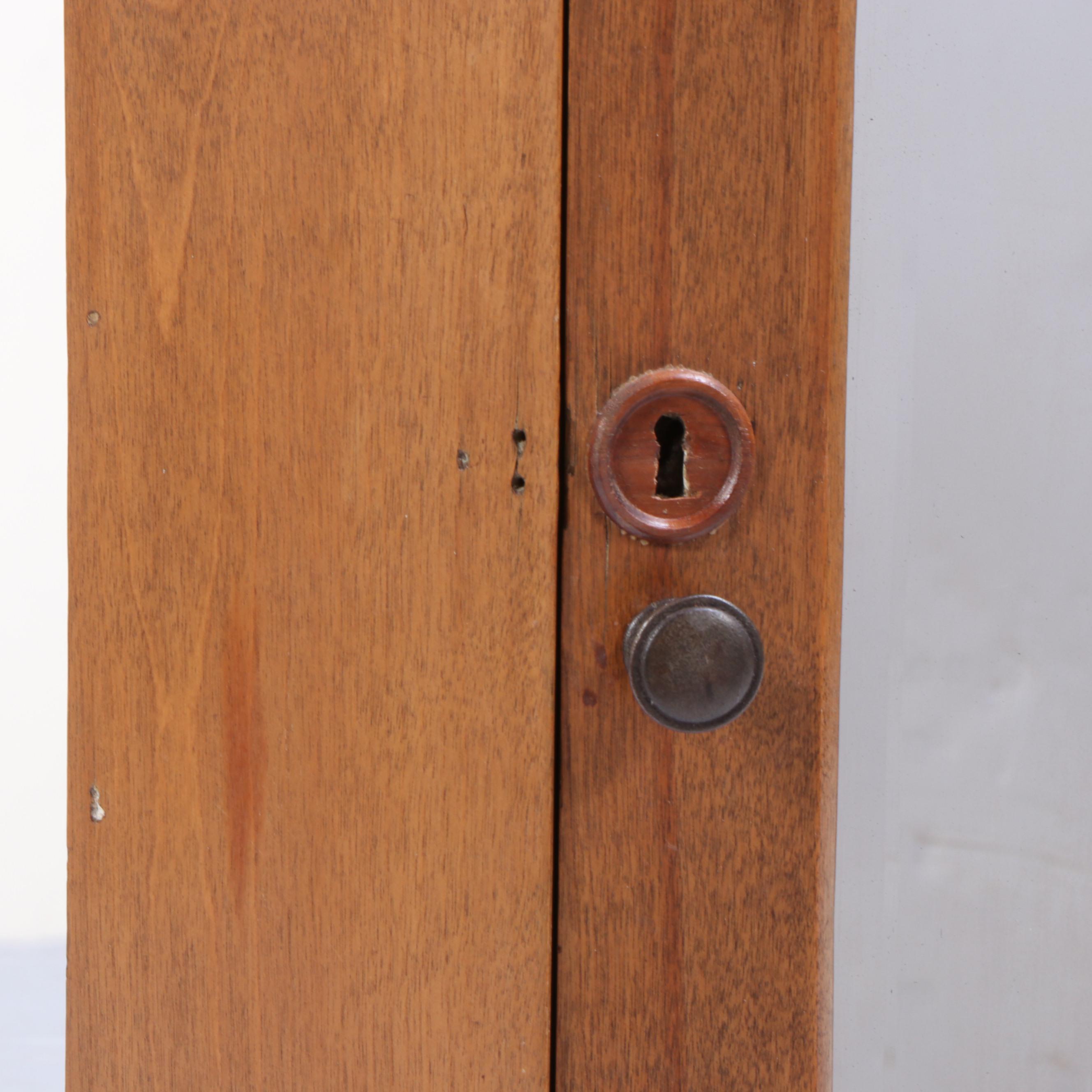Late Victorian Walnut and Mirrored Wall-Mount Corner Cabinet