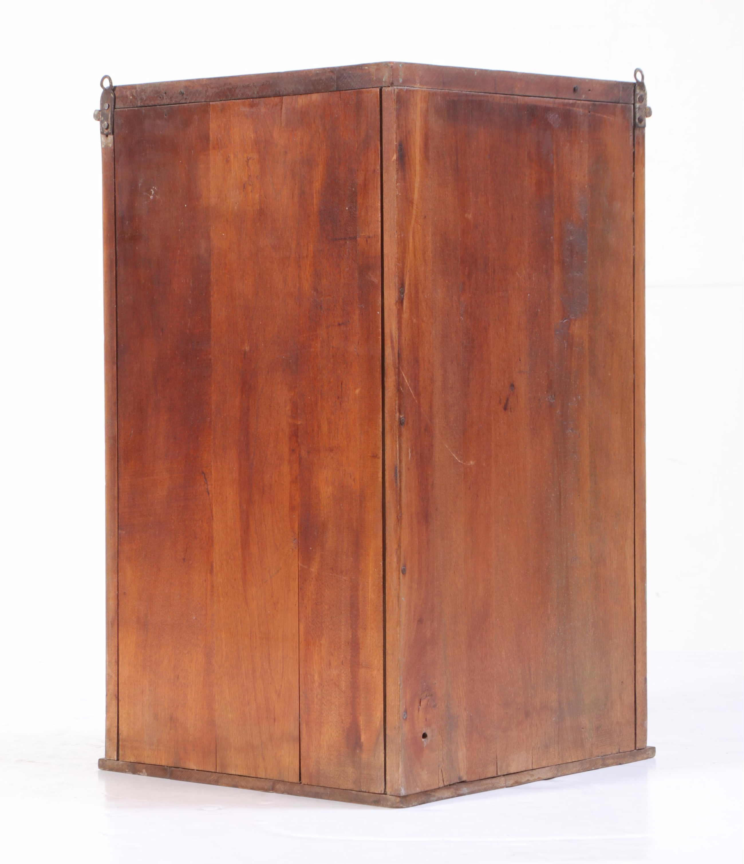 Late Victorian Walnut and Mirrored Wall-Mount Corner Cabinet