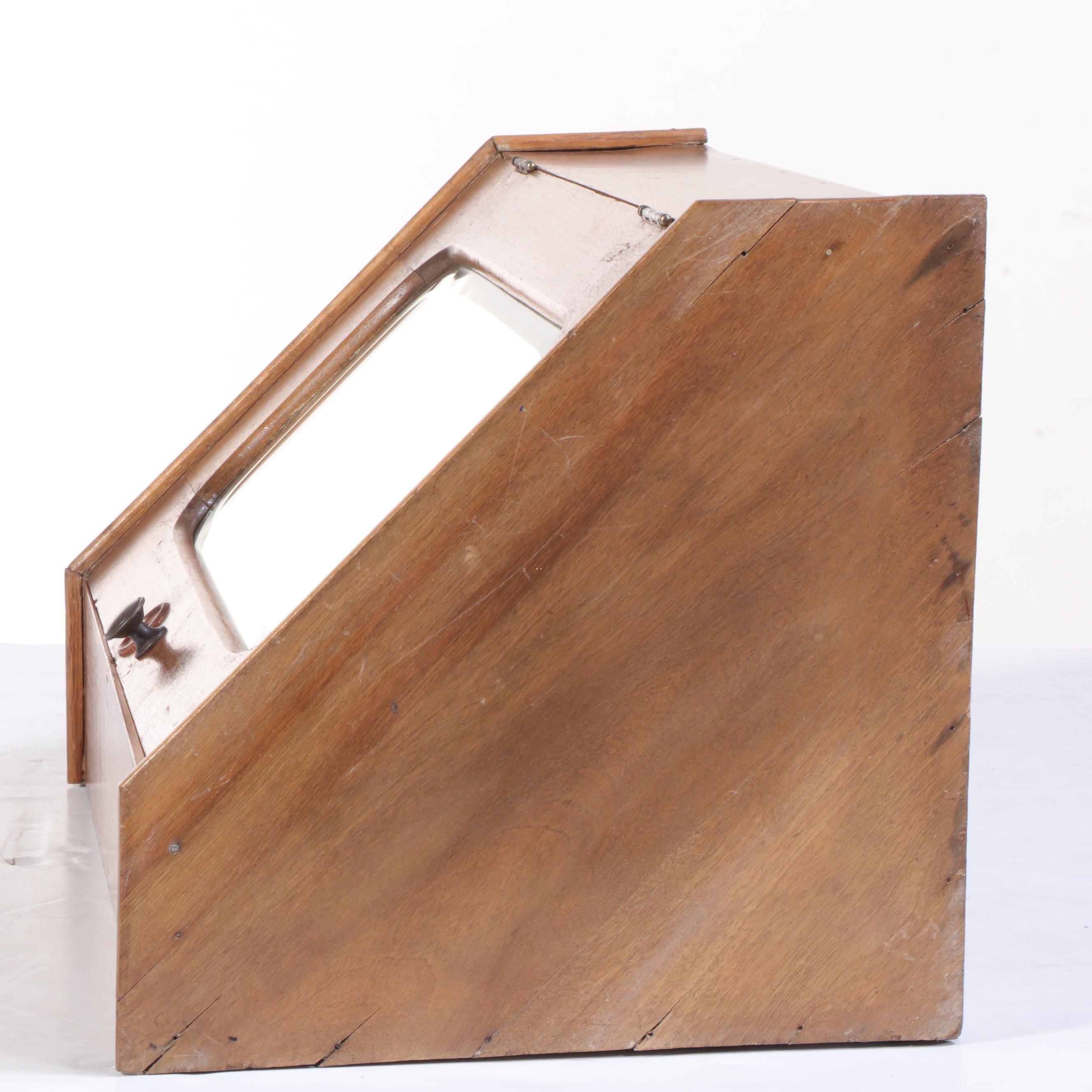 Late Victorian Walnut and Mirrored Wall-Mount Corner Cabinet