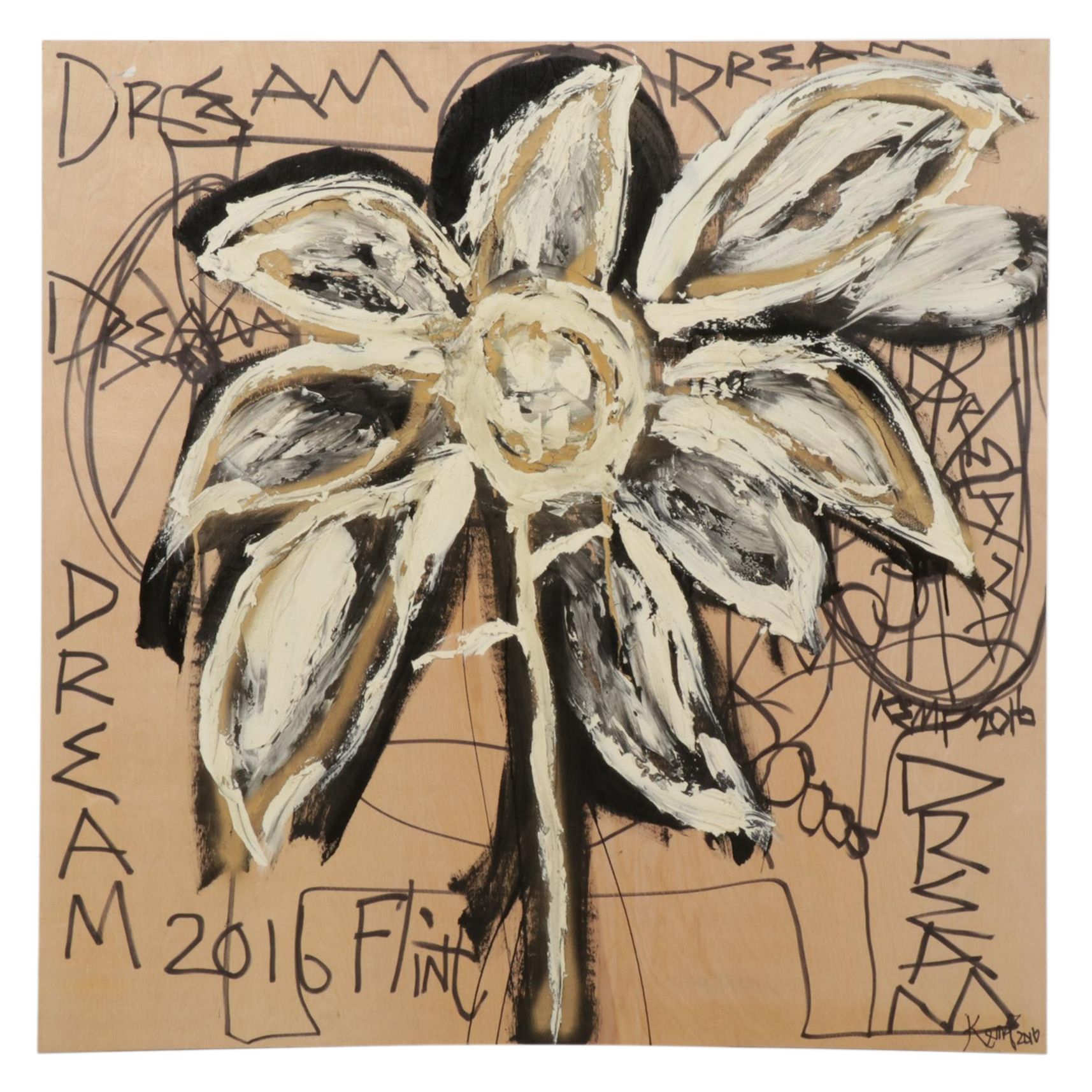 Anthony Eve Kemp Outsider Art Acrylic Painting "Dream," 2016