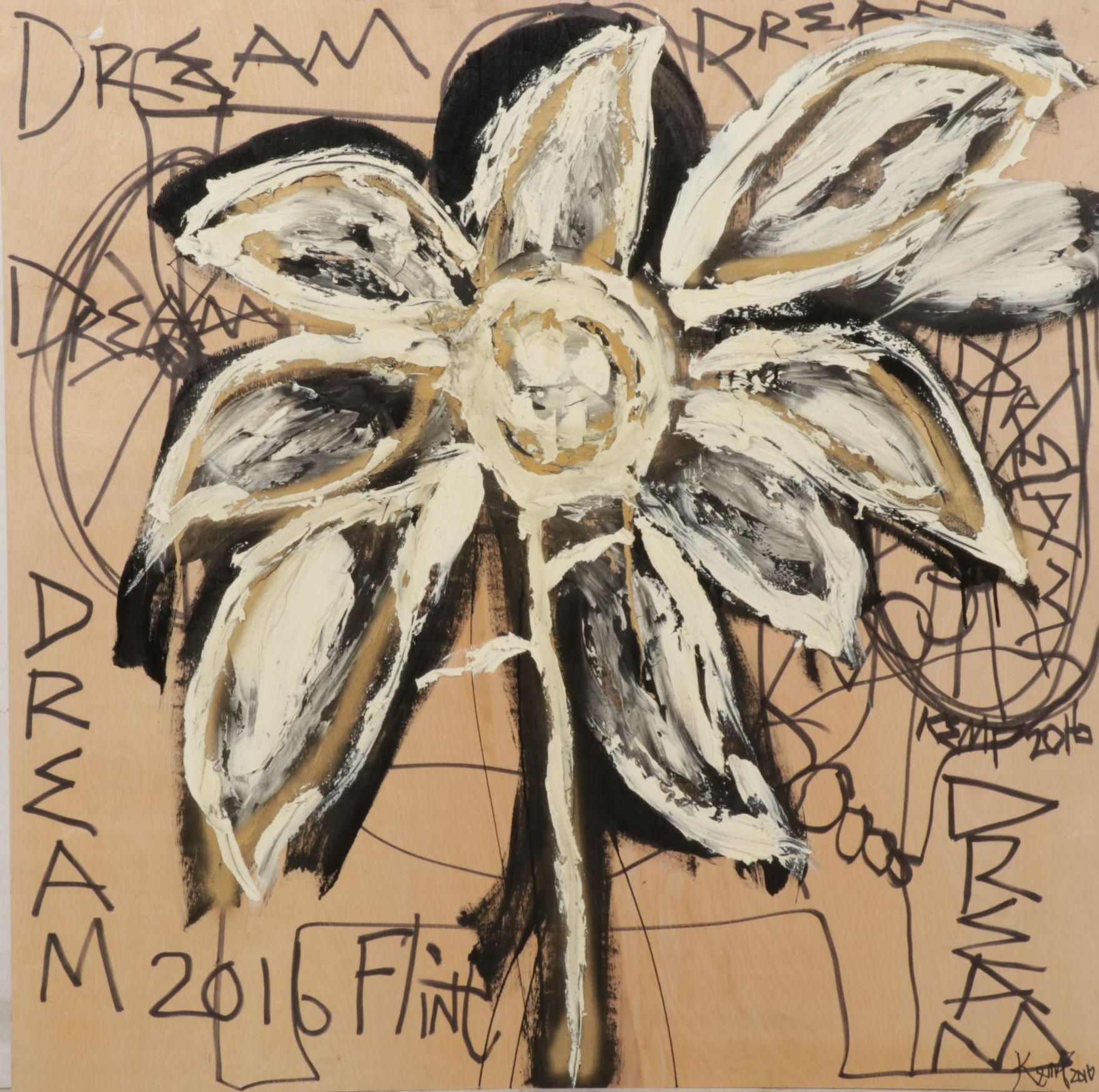 Anthony Eve Kemp Outsider Art Acrylic Painting "Dream," 2016