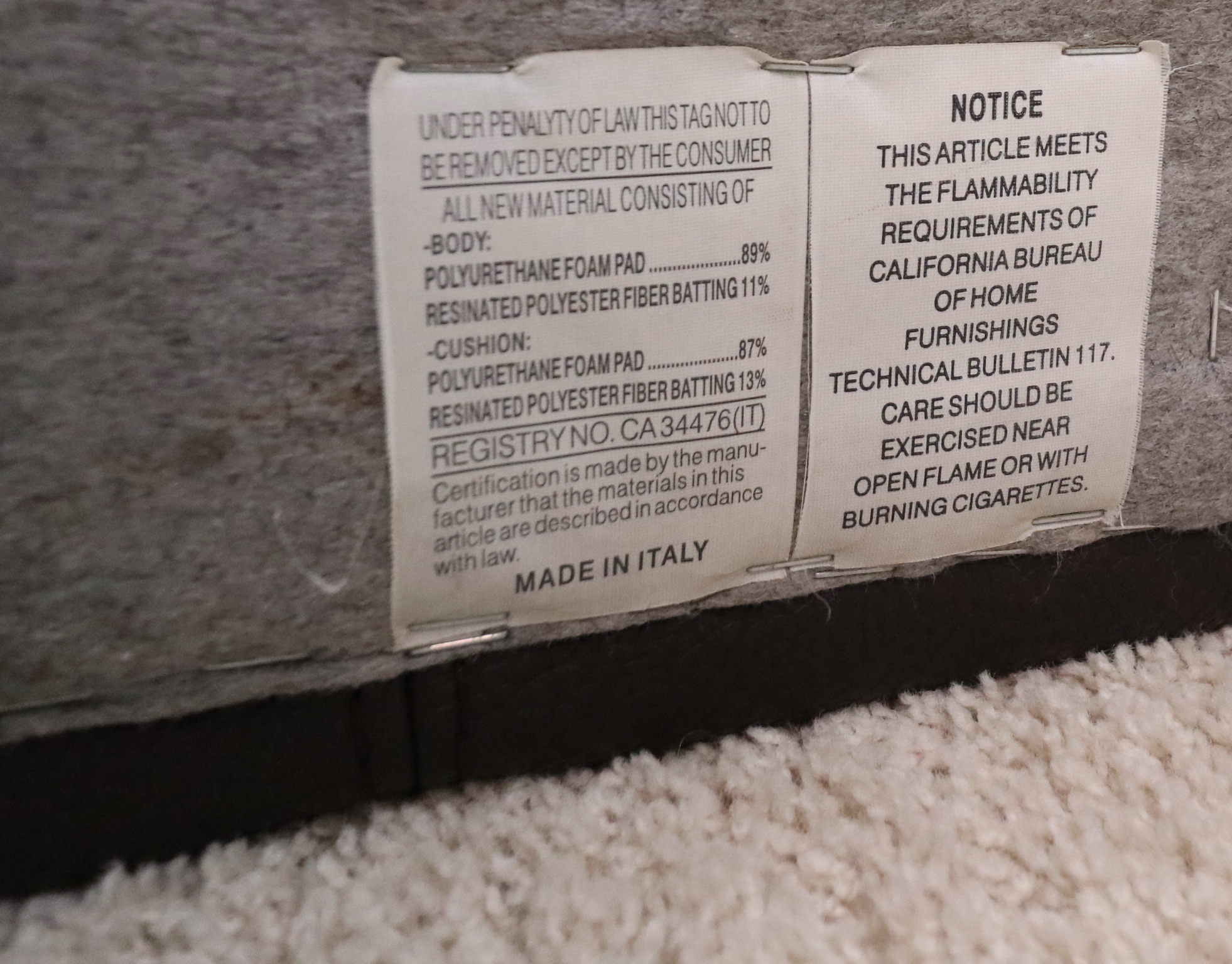 Two-Piece Modular Leather Sofa with Ottoman