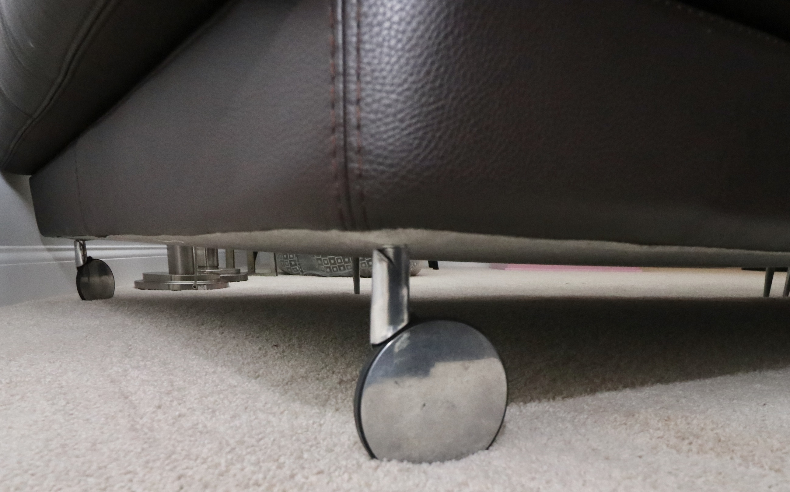 Two-Piece Modular Leather Sofa with Ottoman