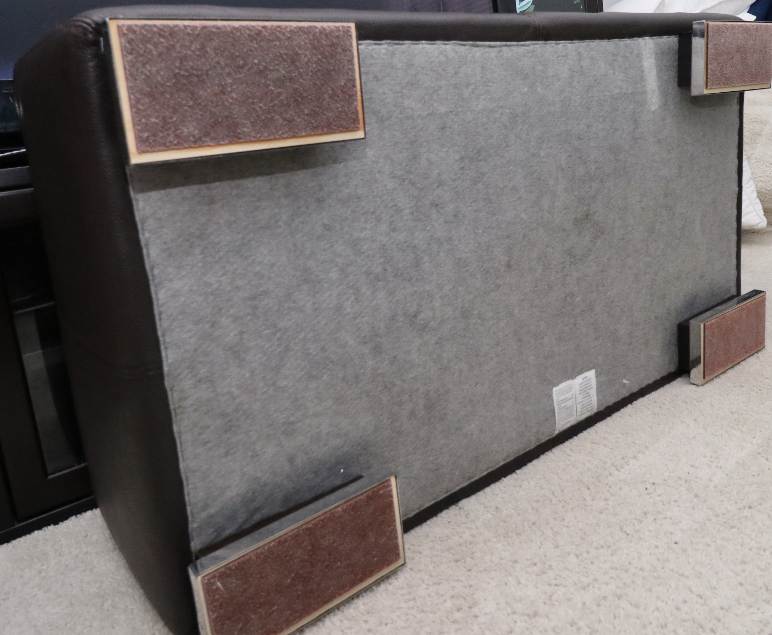 Two-Piece Modular Leather Sofa with Ottoman