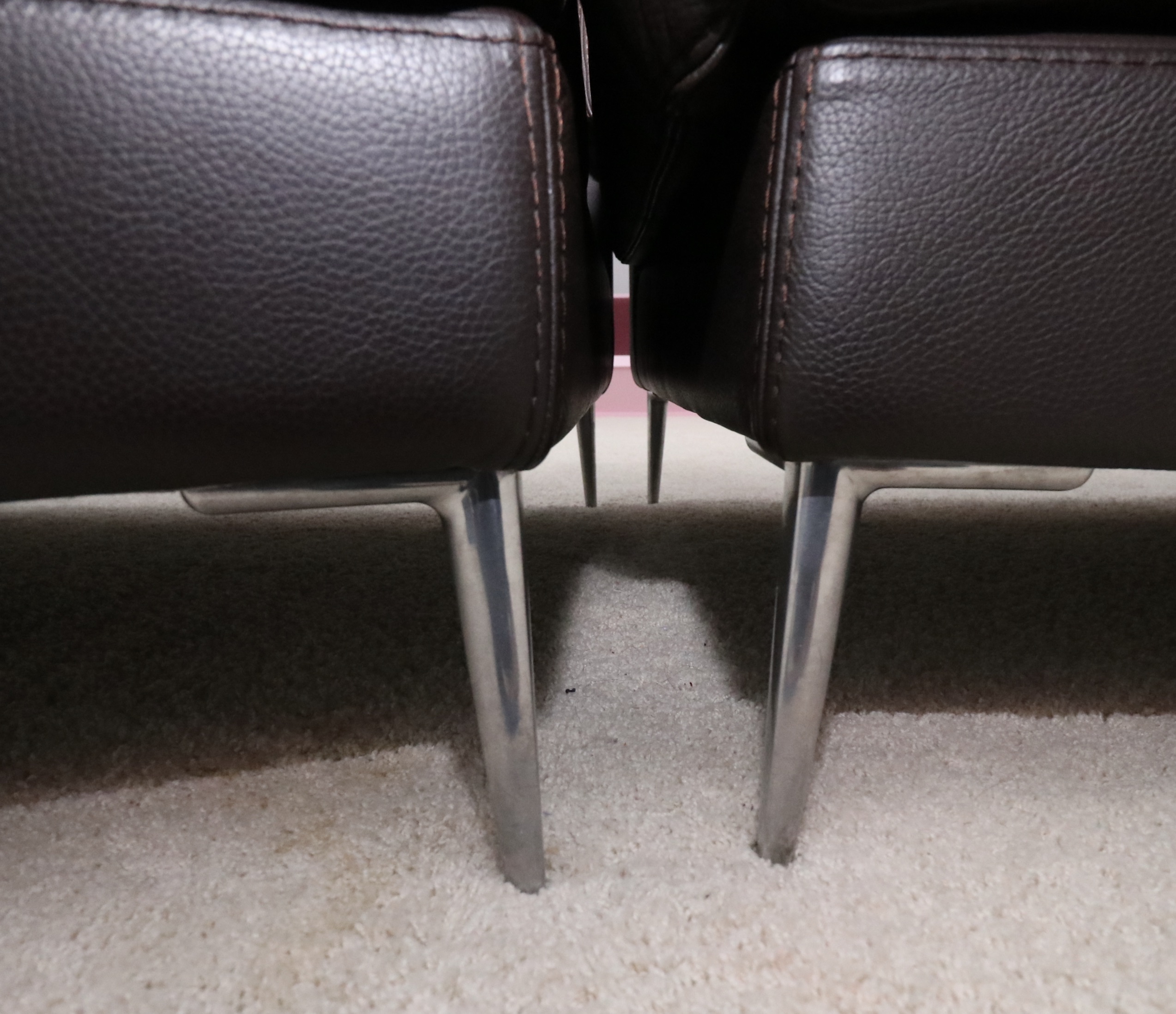 Two-Piece Modular Leather Sofa with Ottoman