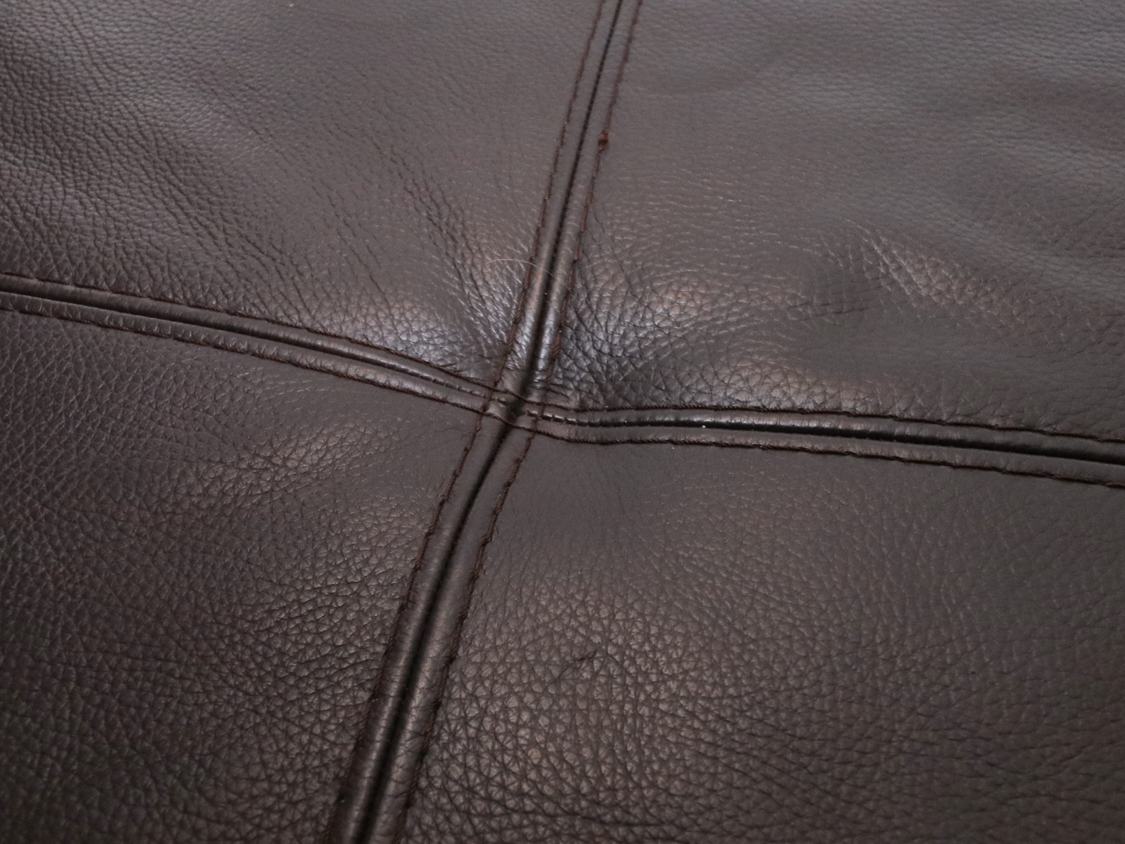 Two-Piece Modular Leather Sofa with Ottoman