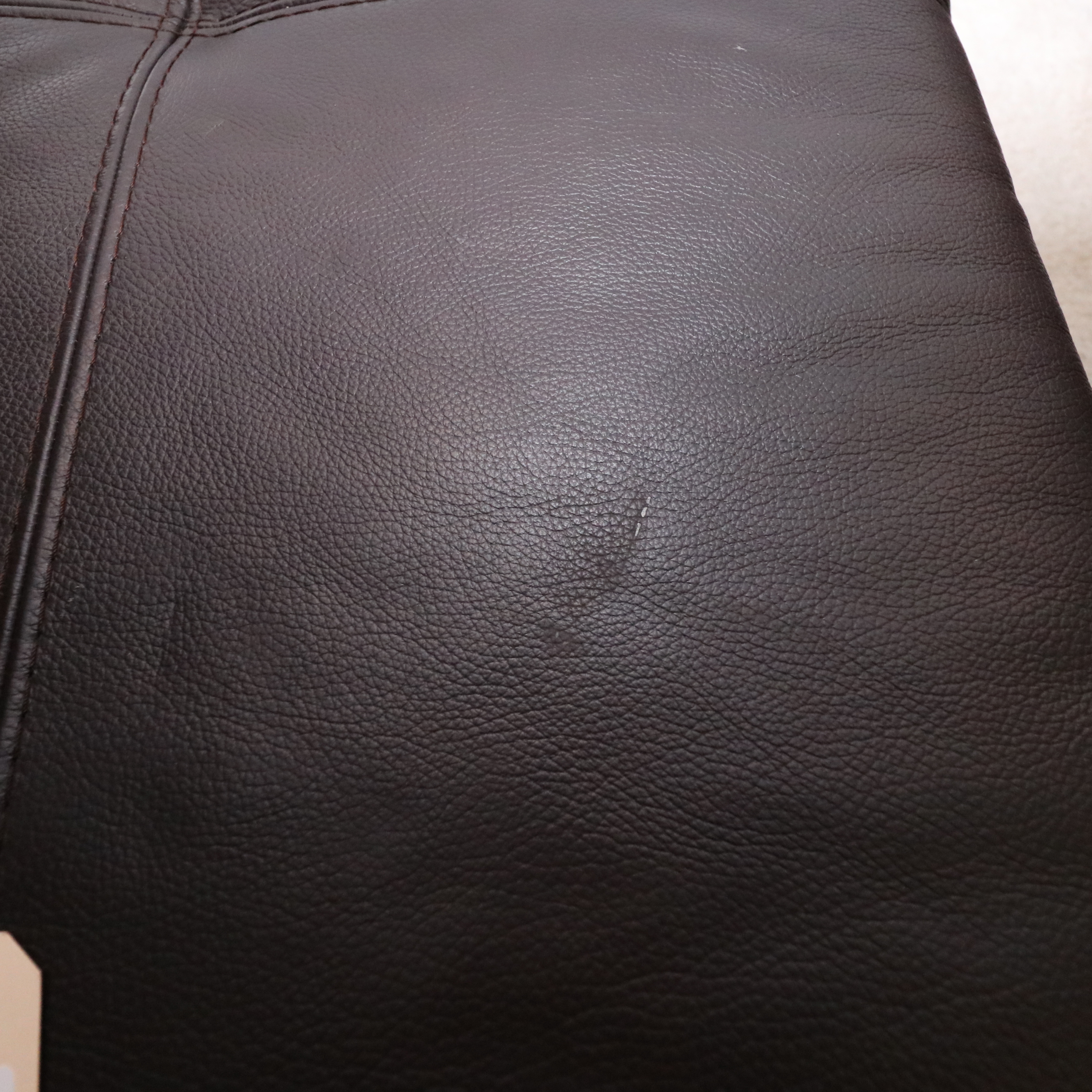 Two-Piece Modular Leather Sofa with Ottoman