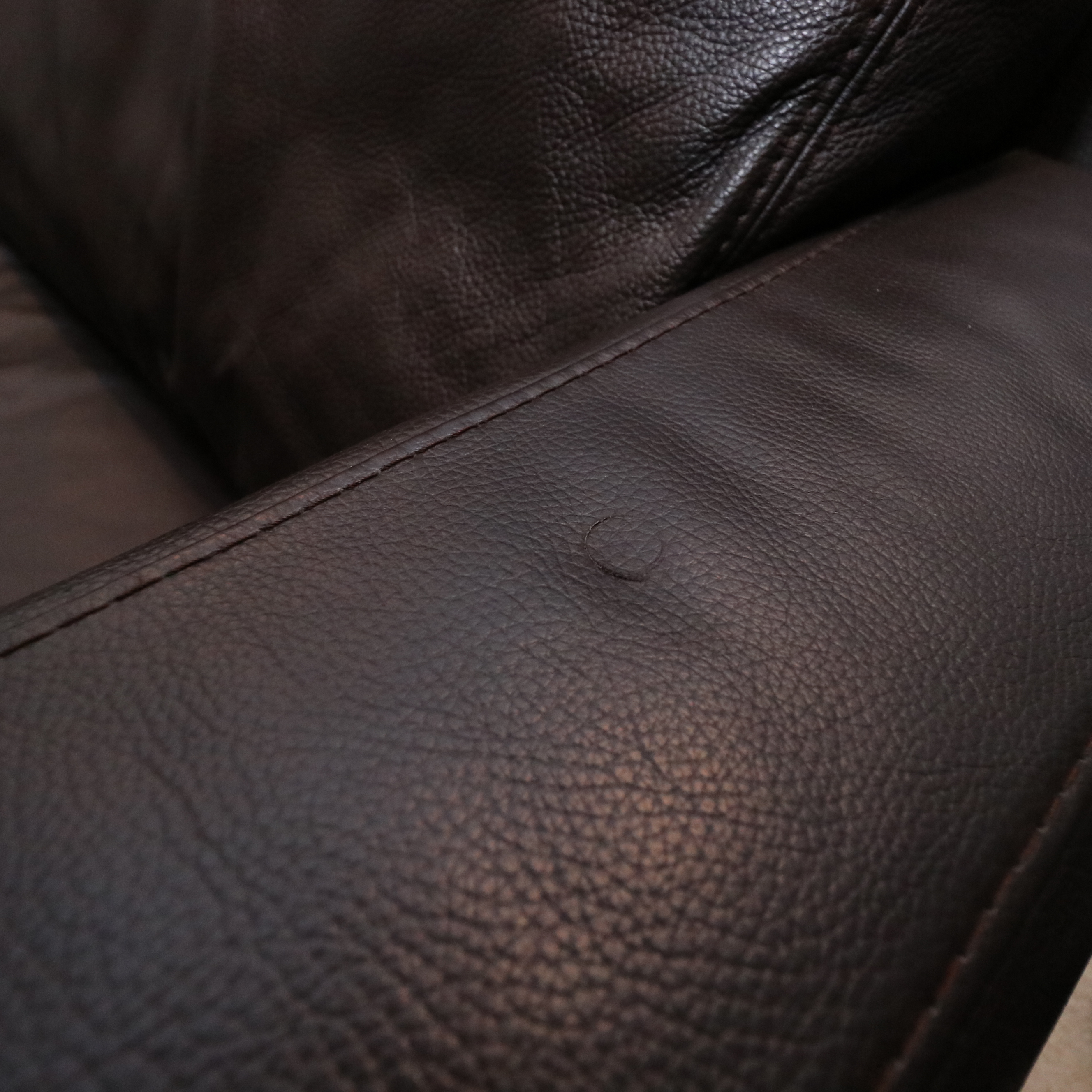 Two-Piece Modular Leather Sofa with Ottoman