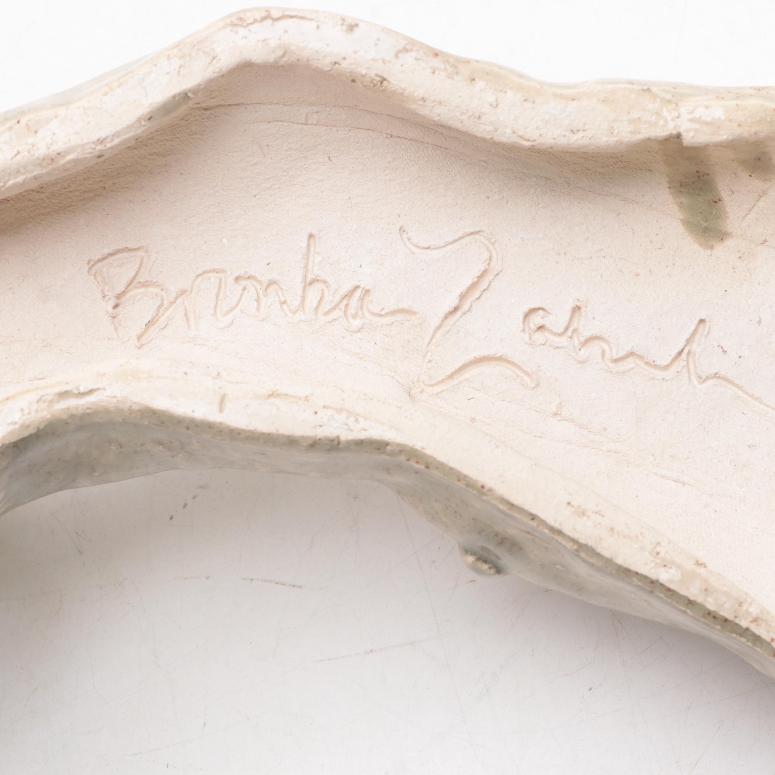 Artist Signed Pottery Glazed Cats and Splooting Dog Figurines