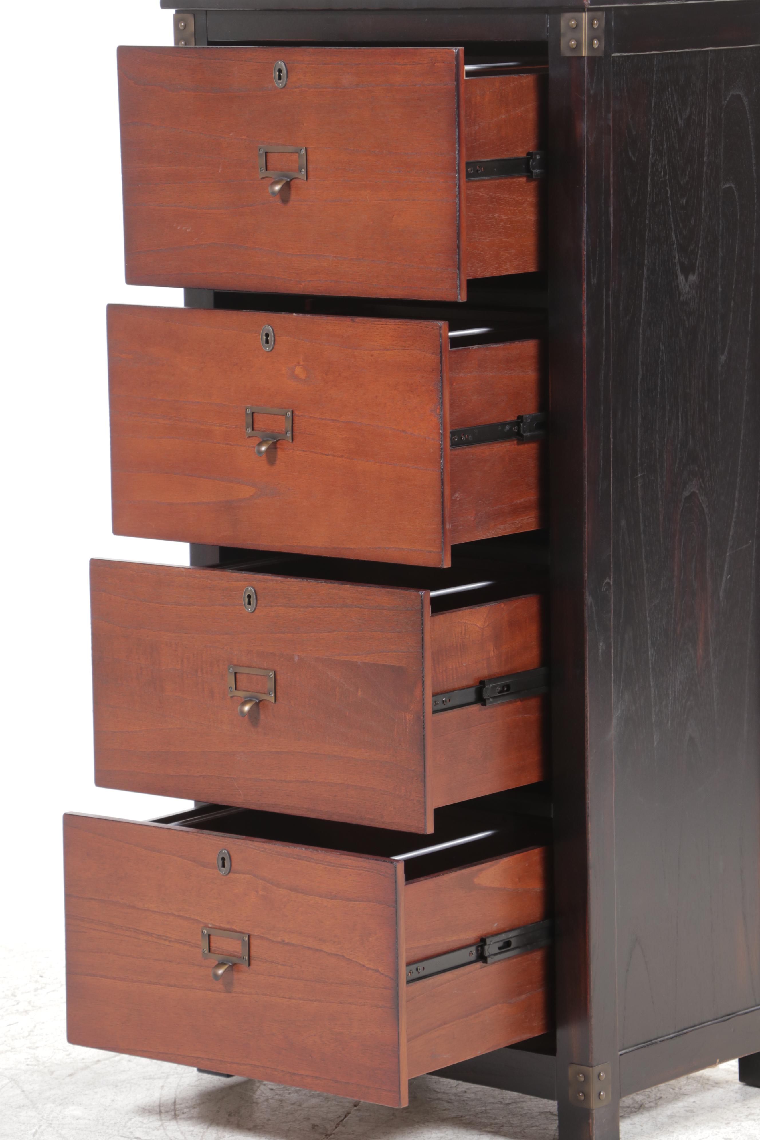 Two-Tone Hardwood Filing Cabinet