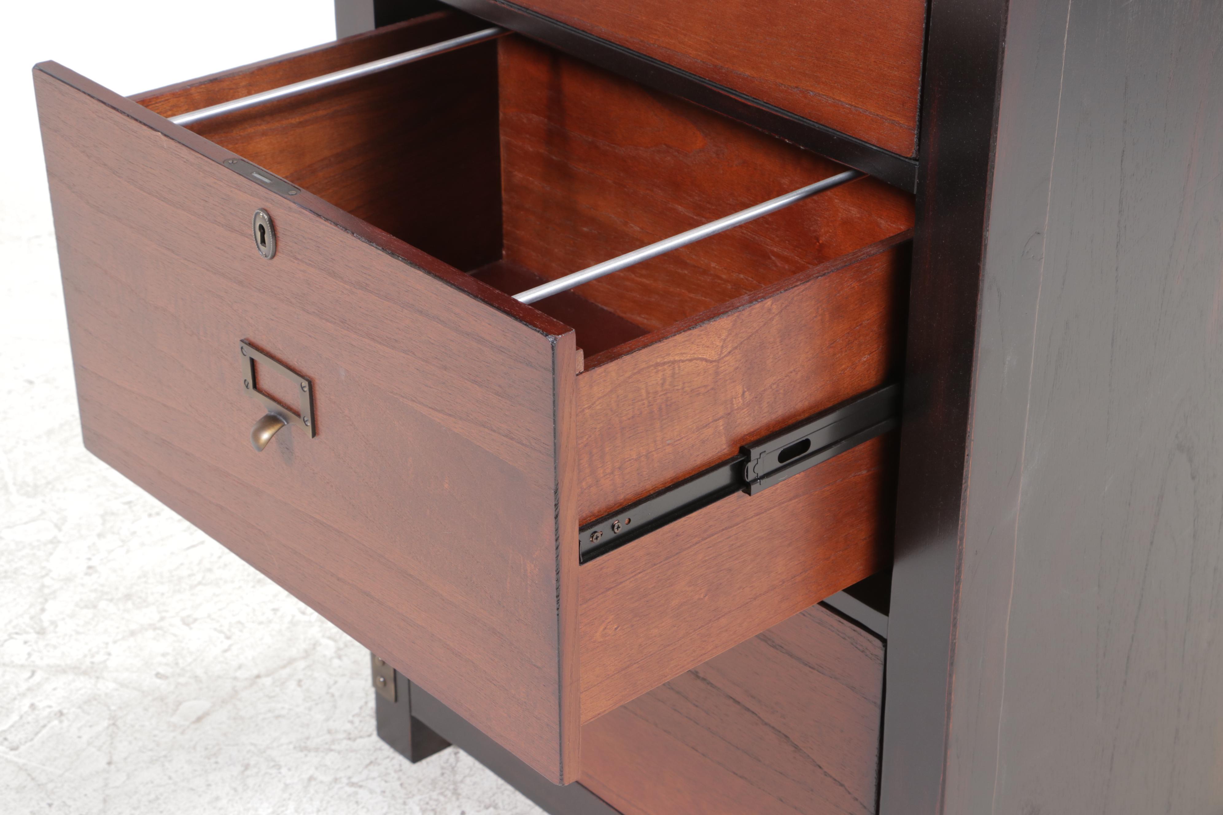 Two-Tone Hardwood Filing Cabinet