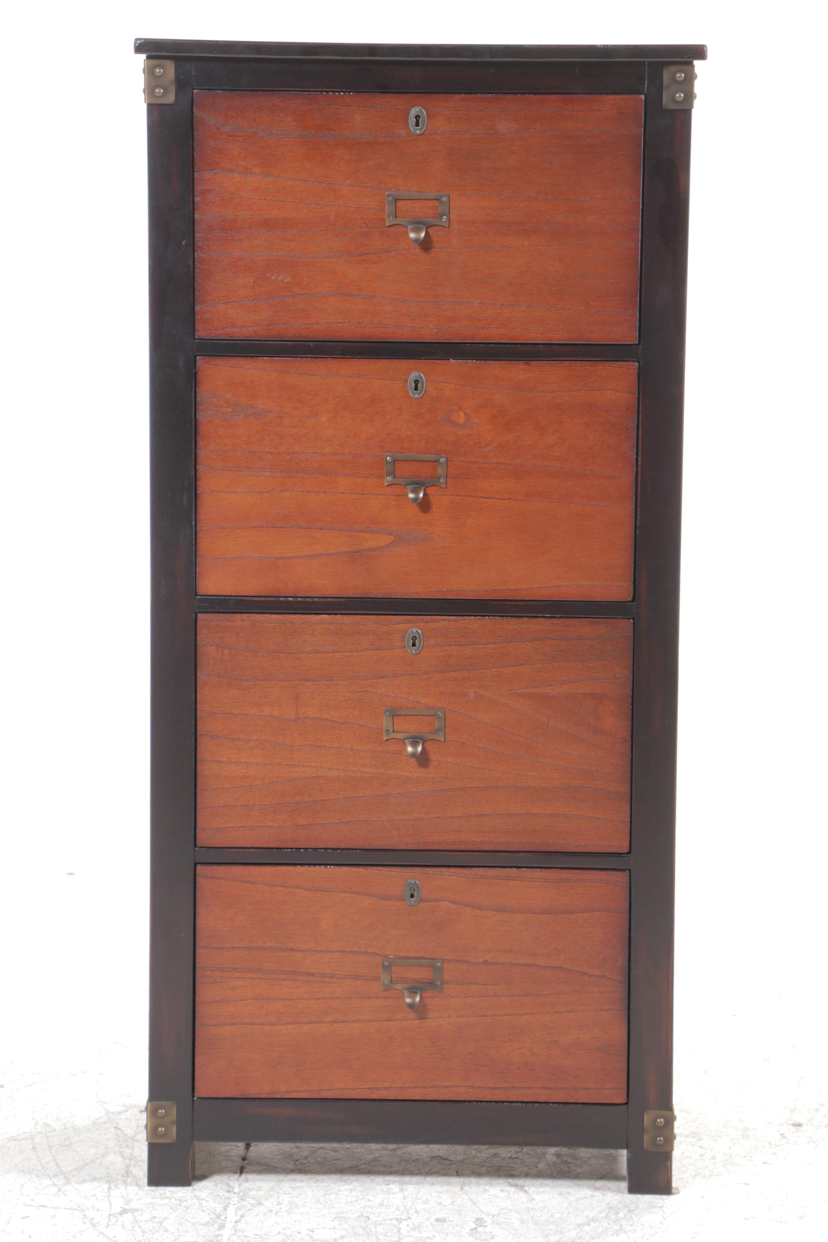 Two-Tone Hardwood Filing Cabinet