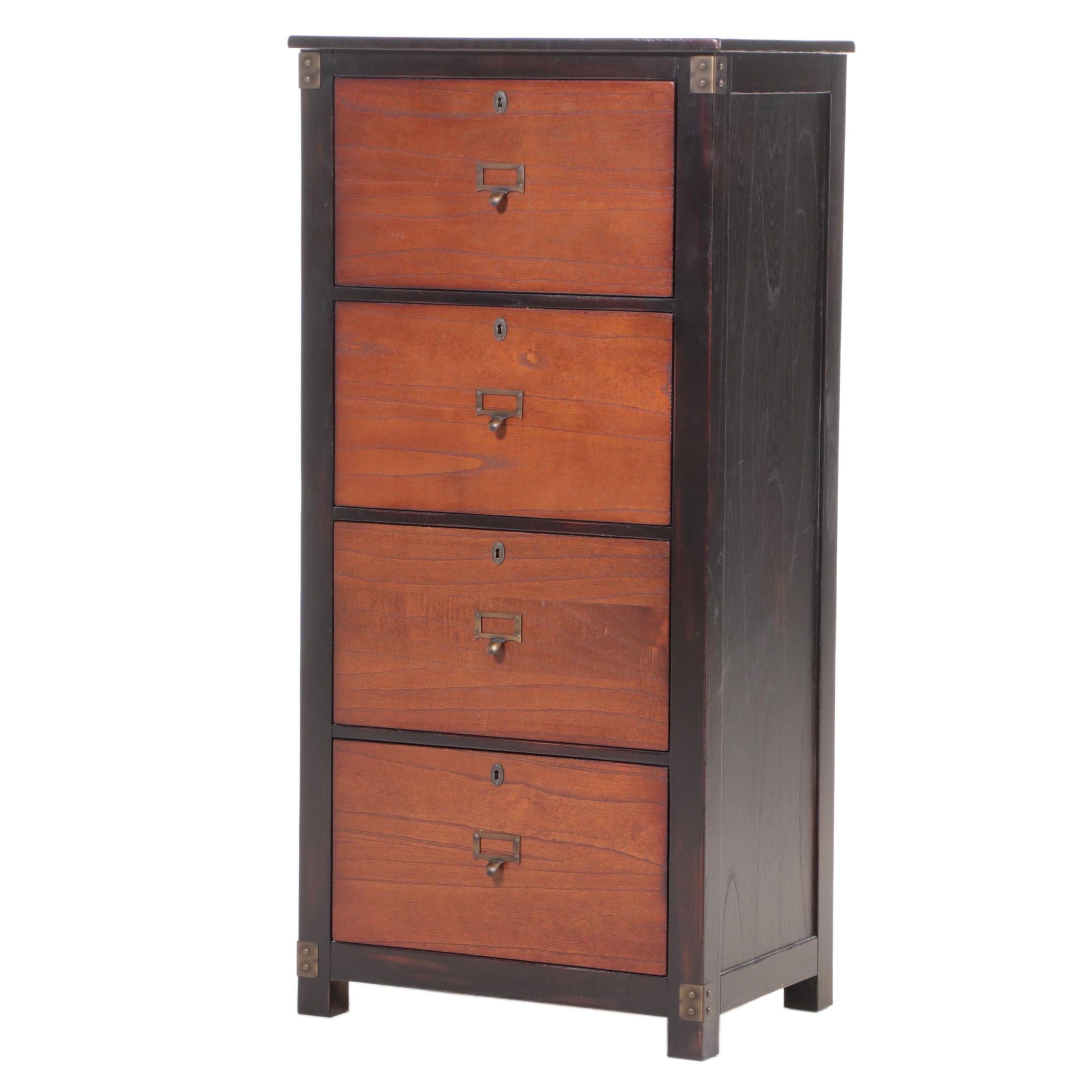 Two-Tone Hardwood Filing Cabinet