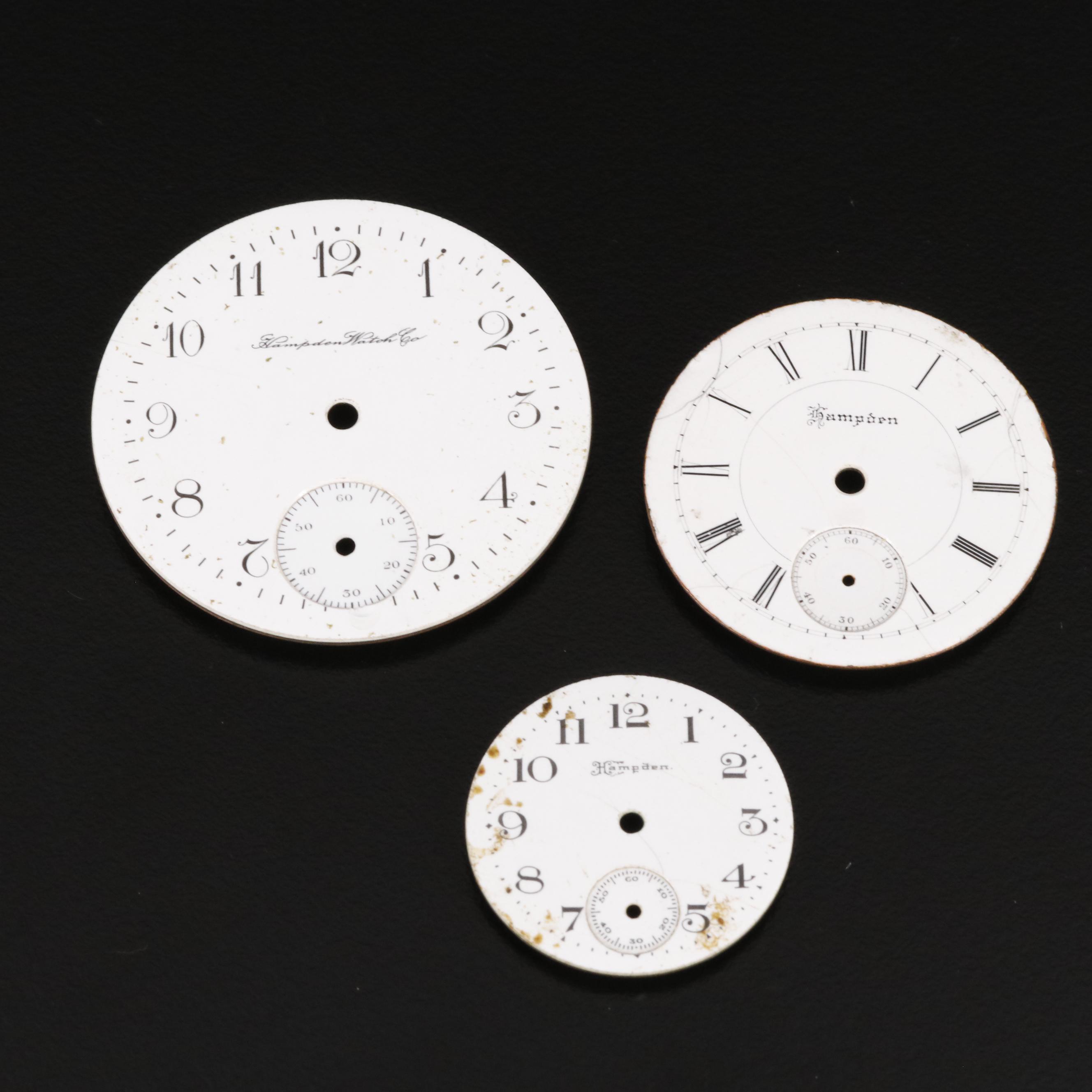 Pocket Watch Face Collection Featuring Hamilton, Longines and Illinois Watch Co.