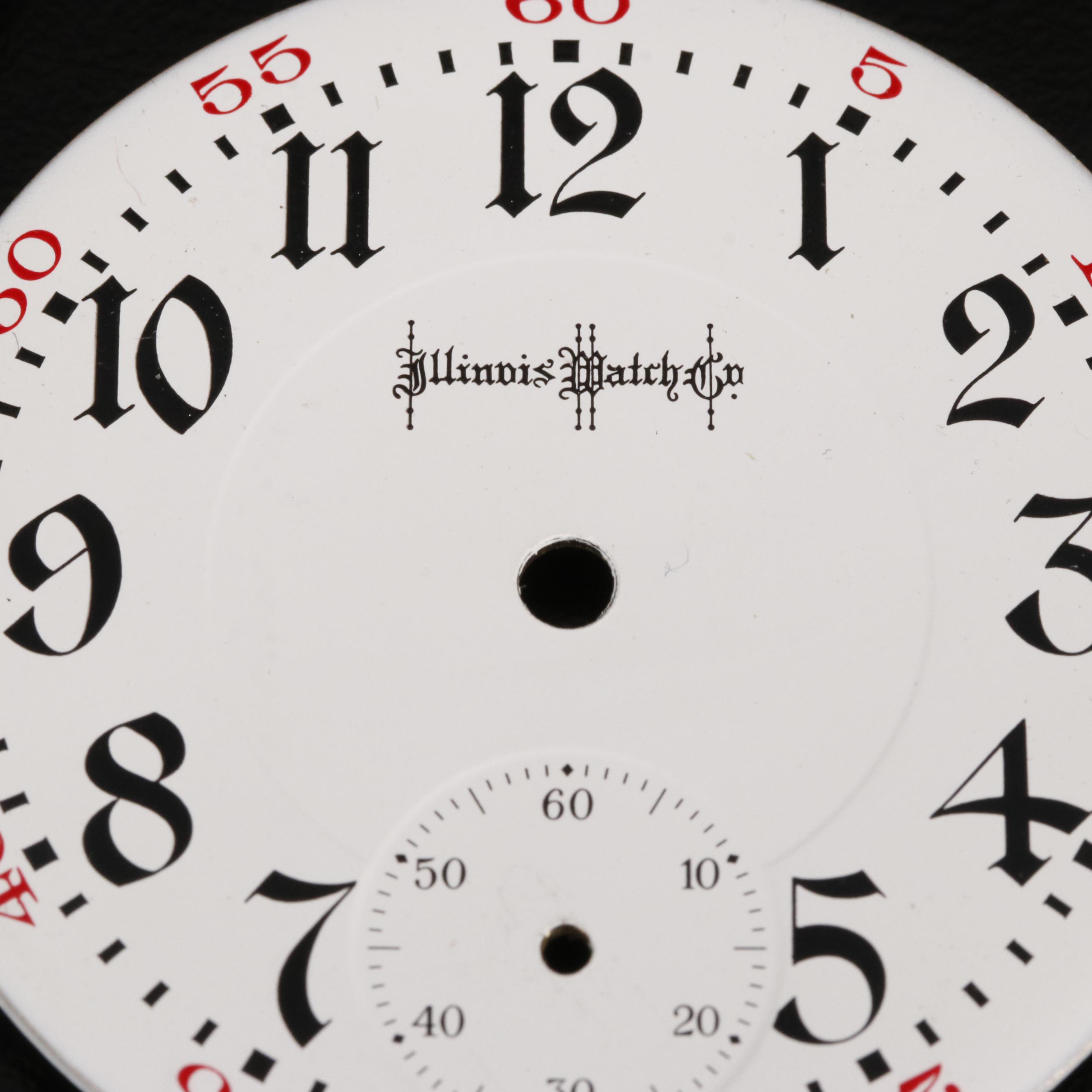 Pocket Watch Face Collection Featuring Hamilton, Longines and Illinois Watch Co.