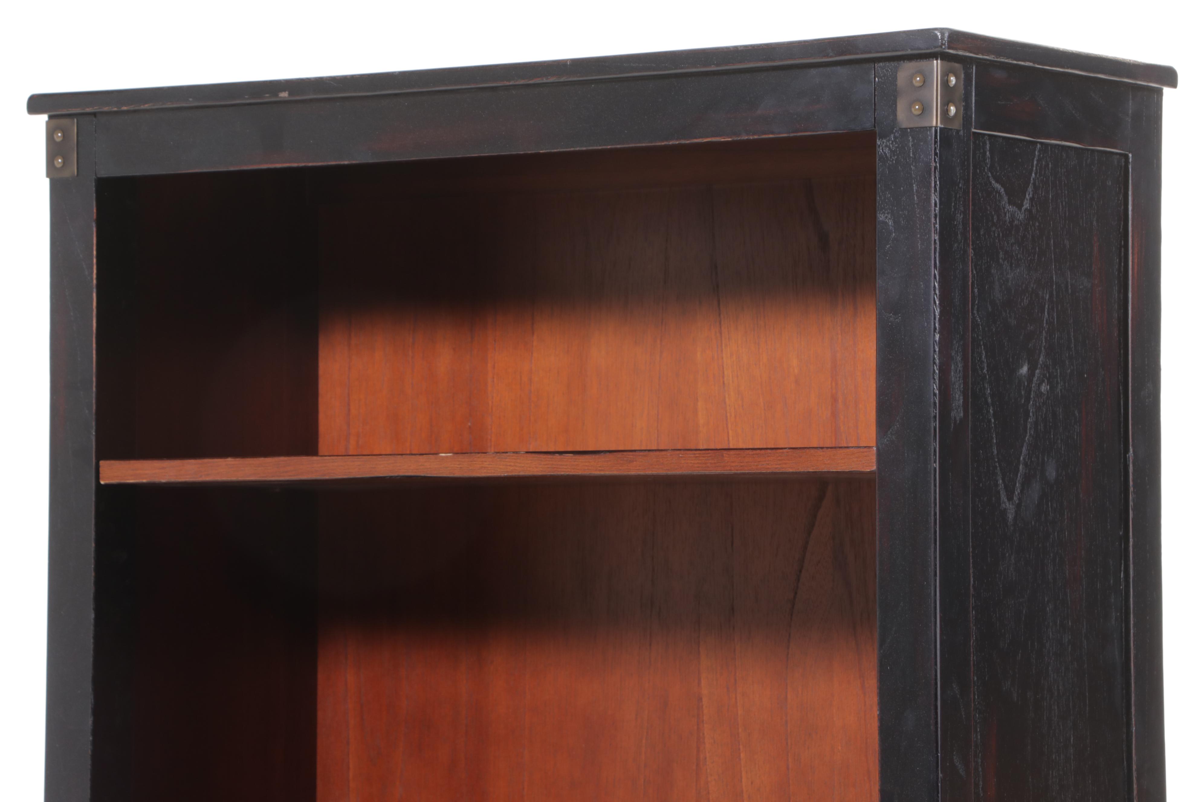 Two-Tone Hardwood Office Credenza and Bookshelf