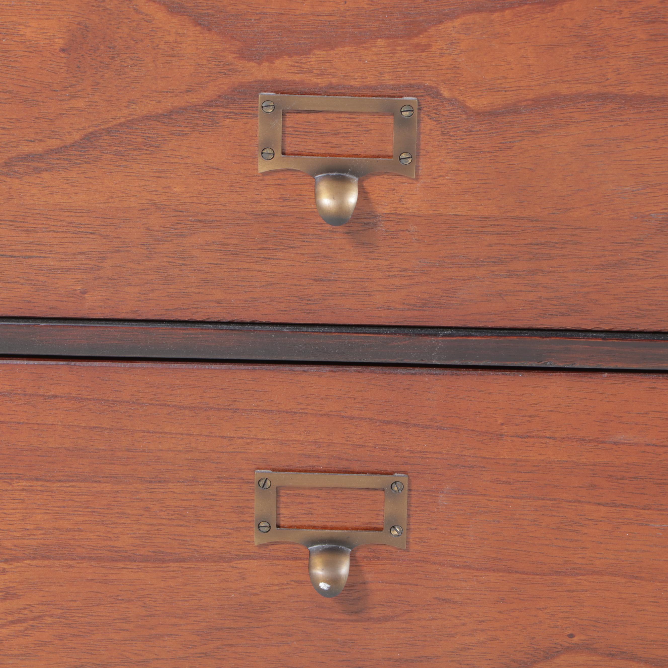 Two-Tone Hardwood Office Credenza and Bookshelf