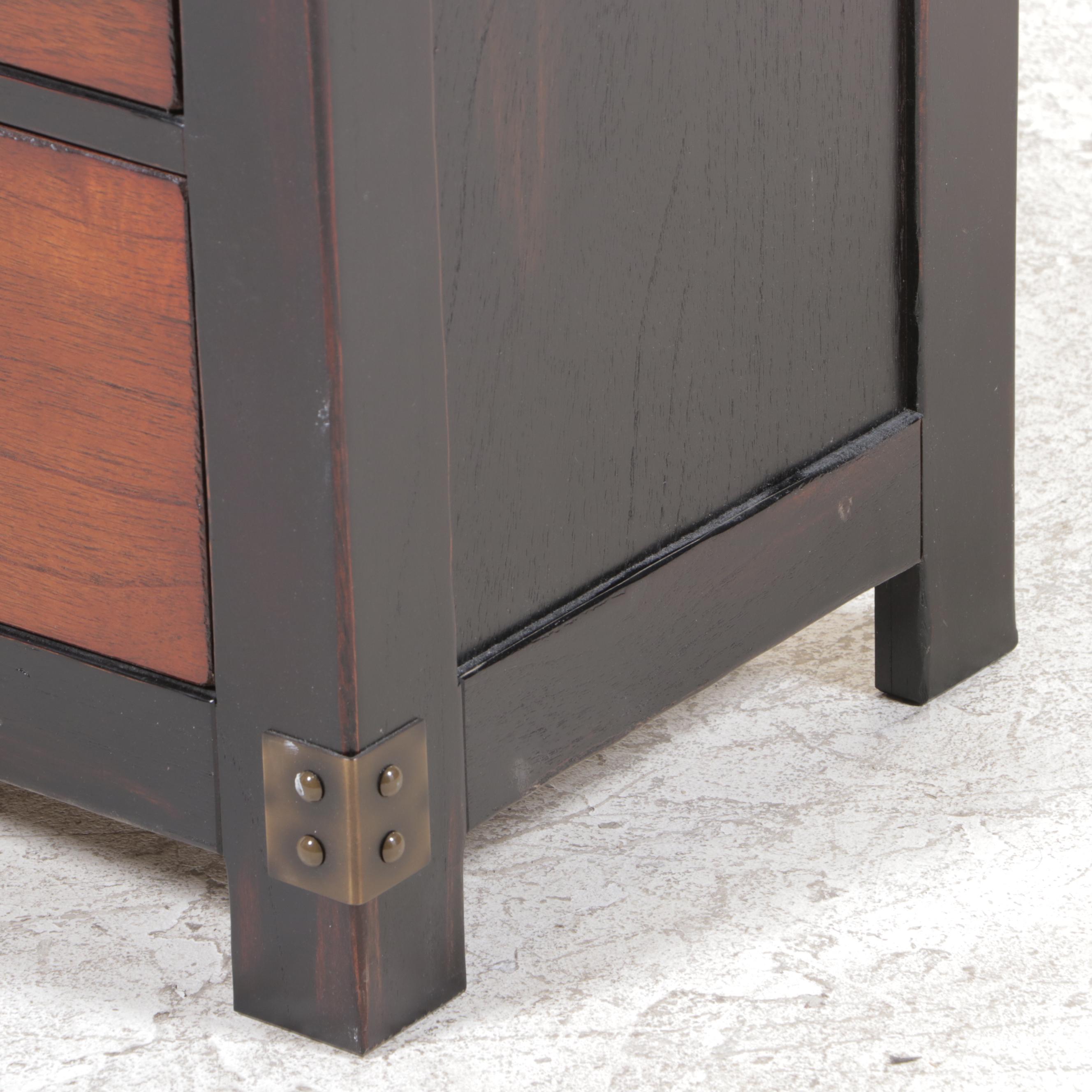 Two-Tone Hardwood Office Credenza and Bookshelf