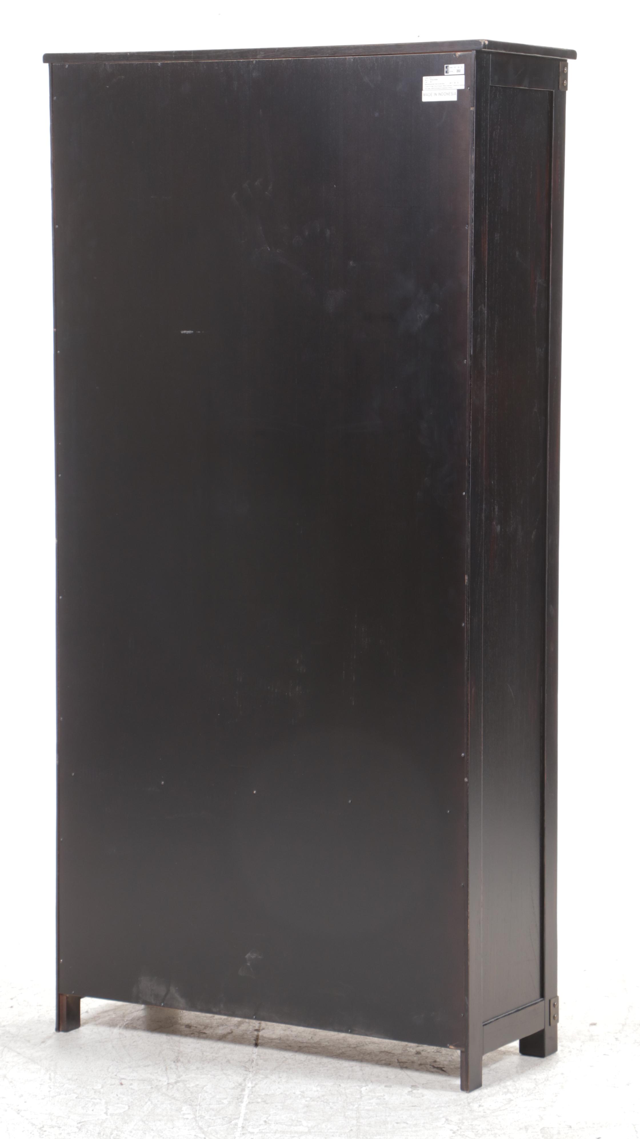 Two-Tone Hardwood Office Credenza and Bookshelf