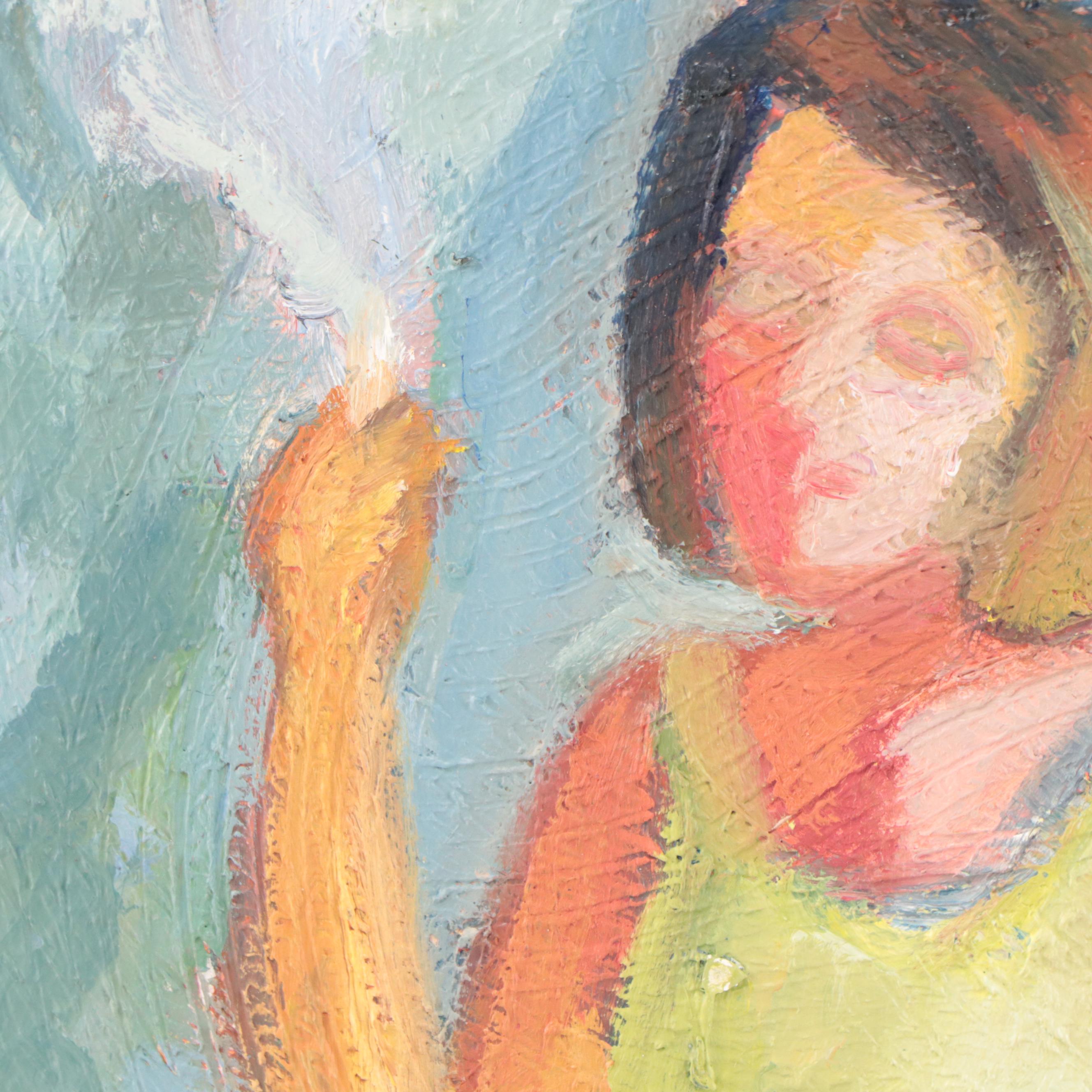 Marina Mozhayeva Oil Painting of Seated Figure, 2010