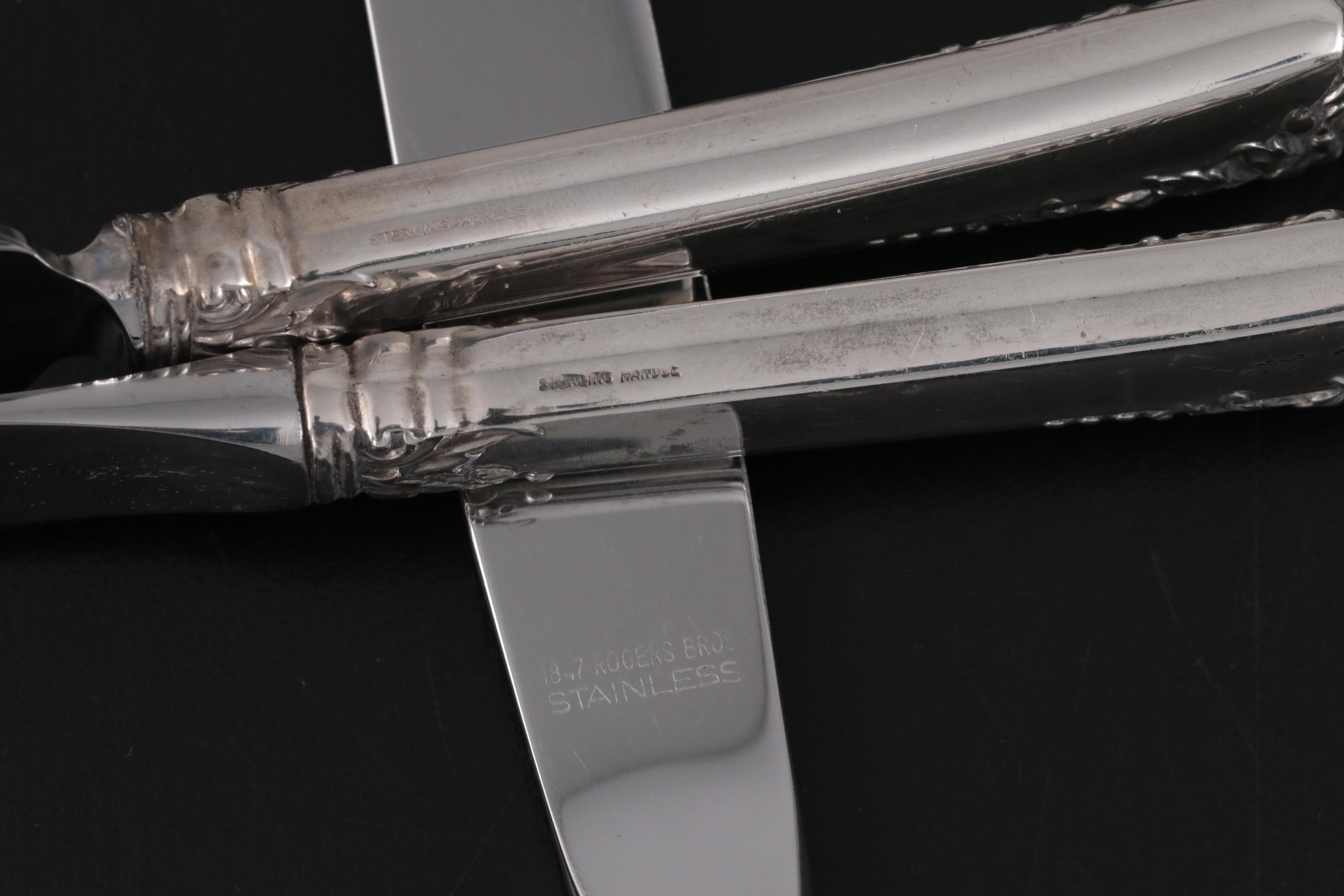 Oneida Heirloom "Damask Rose" Sterling Silver Flatware, Mid-20th Century