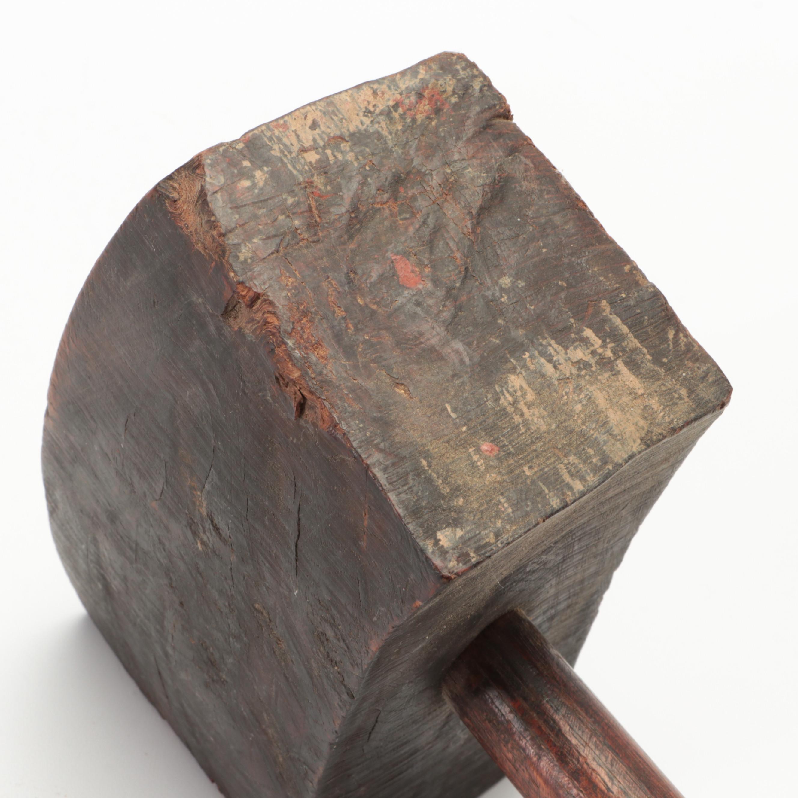 Cooper's Side Axe with Assorted Wooden and Burl Head Mallets