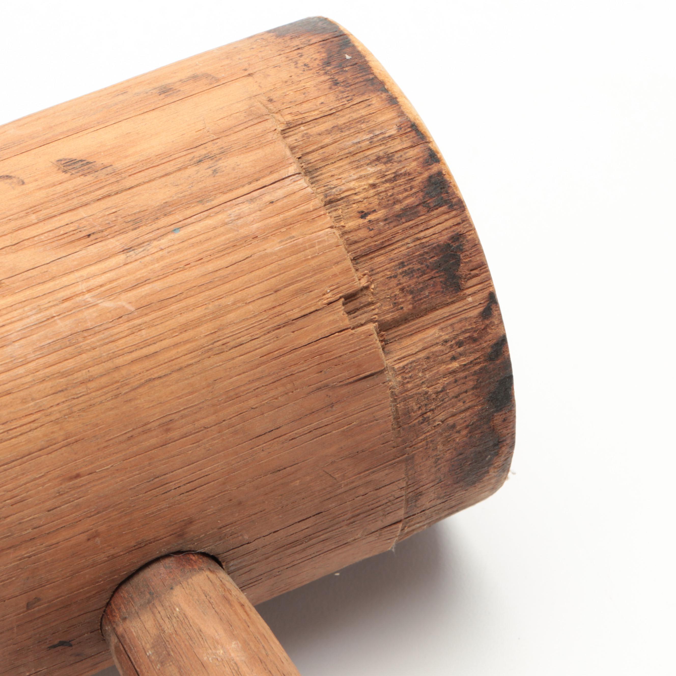 Cooper's Side Axe with Assorted Wooden and Burl Head Mallets