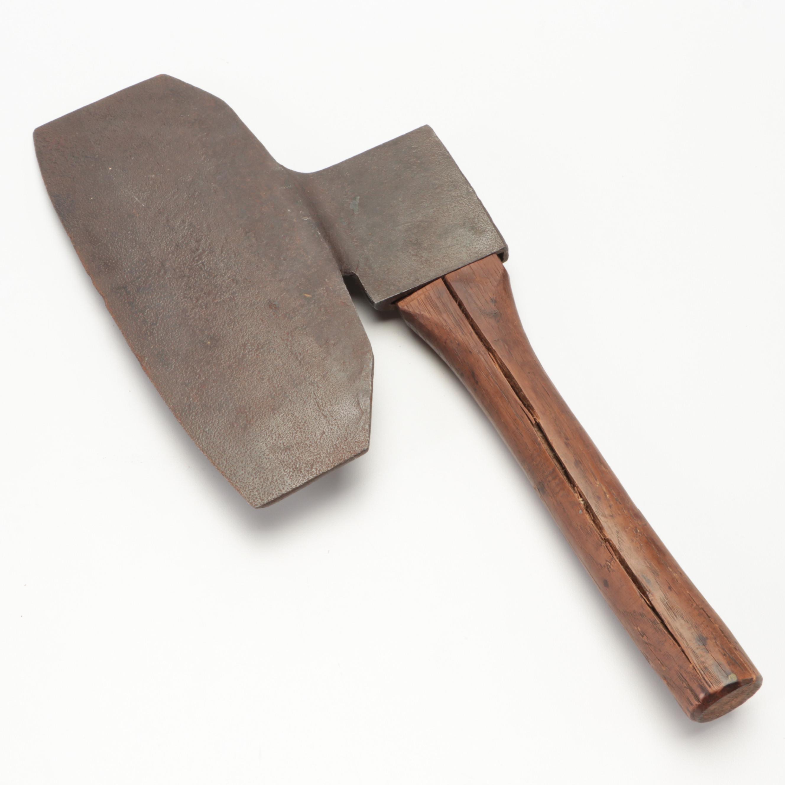 Cooper's Side Axe with Assorted Wooden and Burl Head Mallets