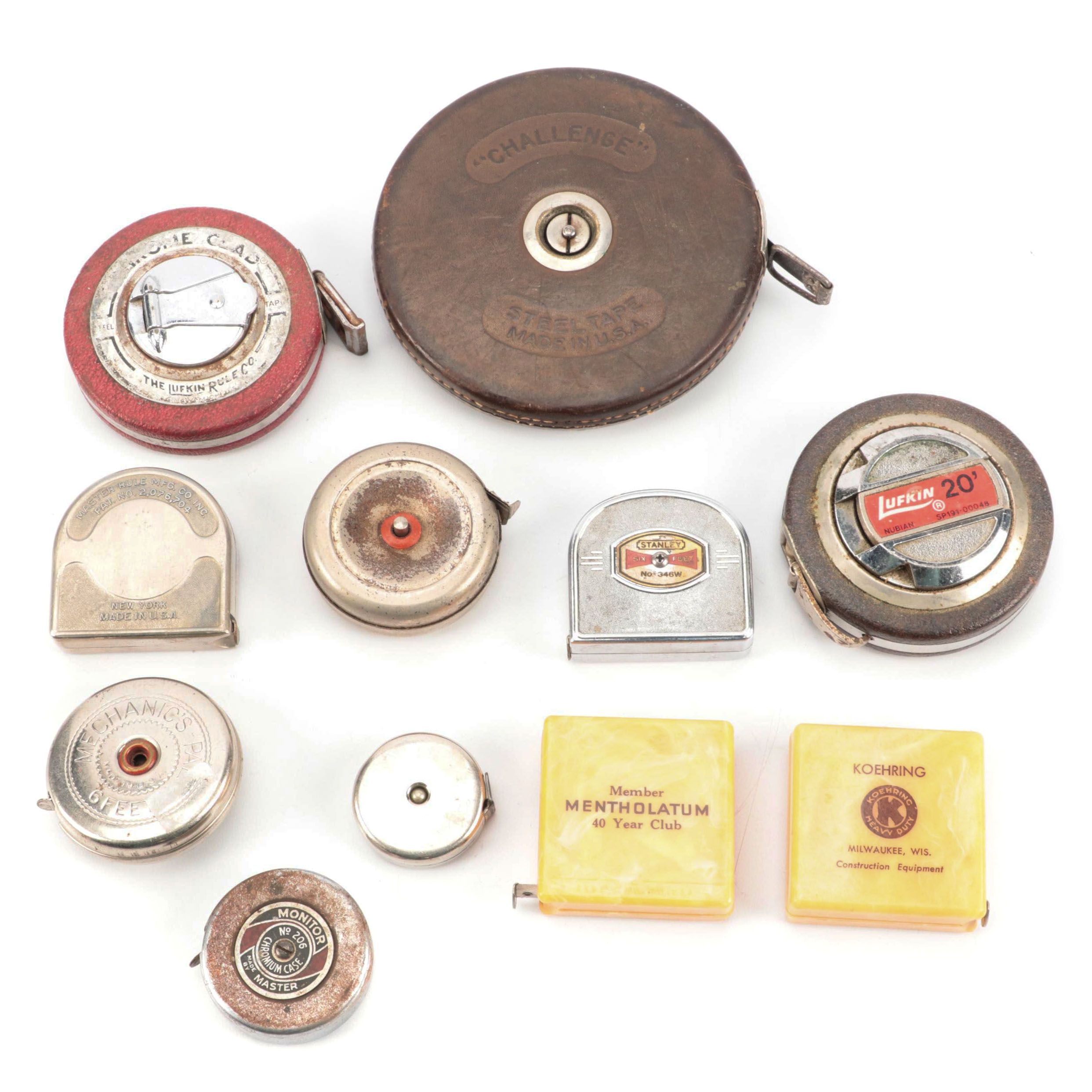 Lufkin, Master, Stanley and Other Tape Measures, Mid-20th Century